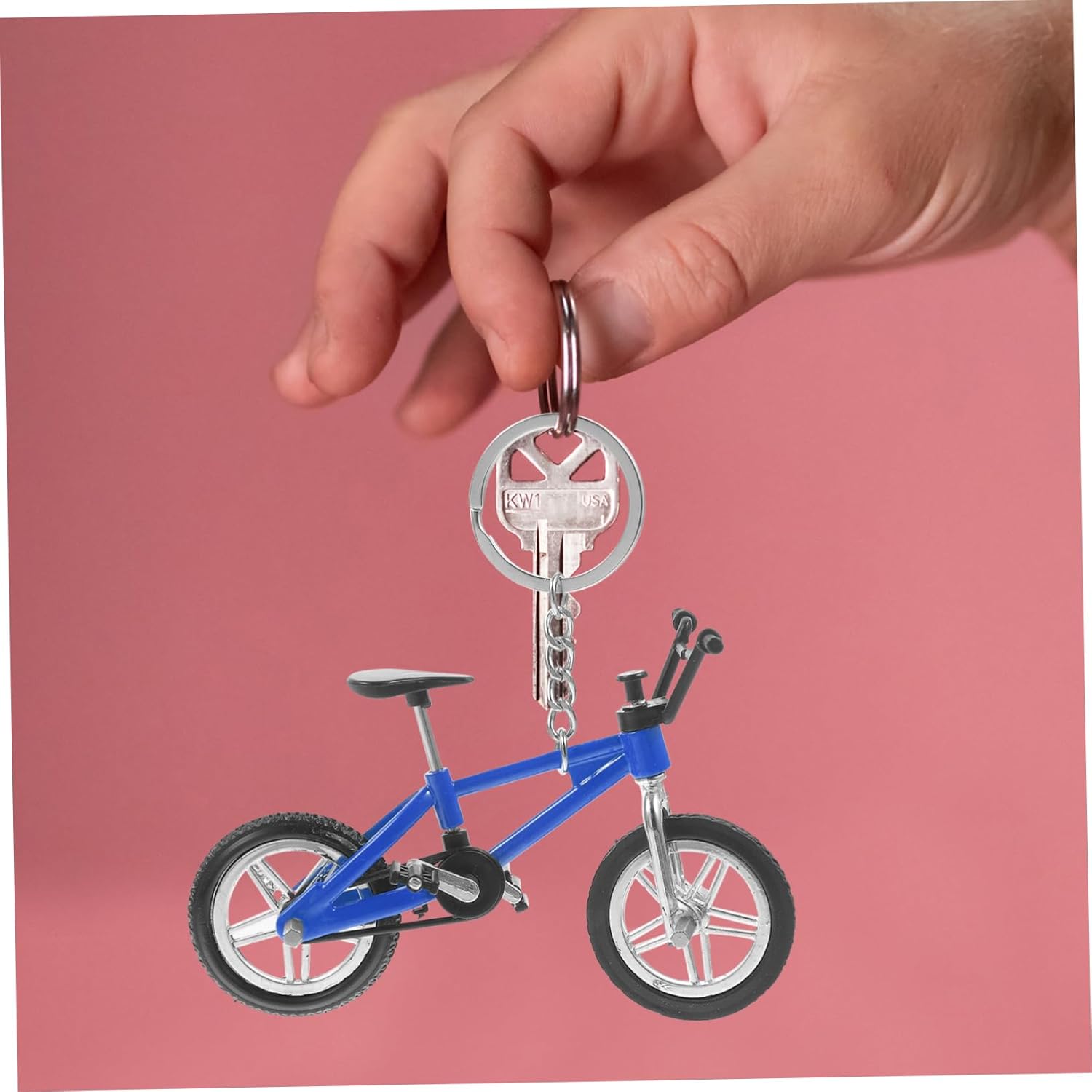 Homoyoyo 4pcs Mini Bicycle Keychains - Alloy Racing Bike Key Rings