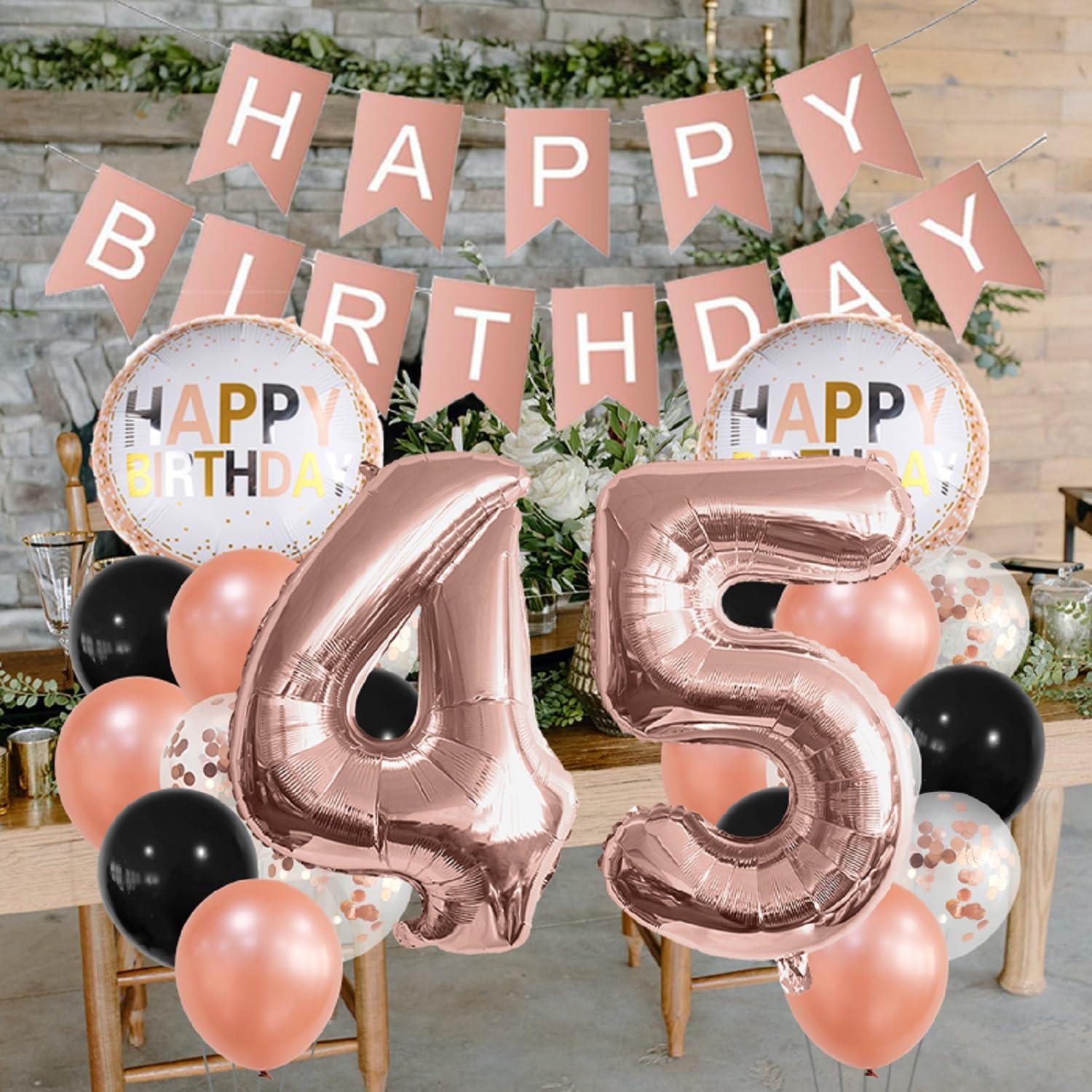 Rose Gold 54th Birthday Foil Balloon Decorations