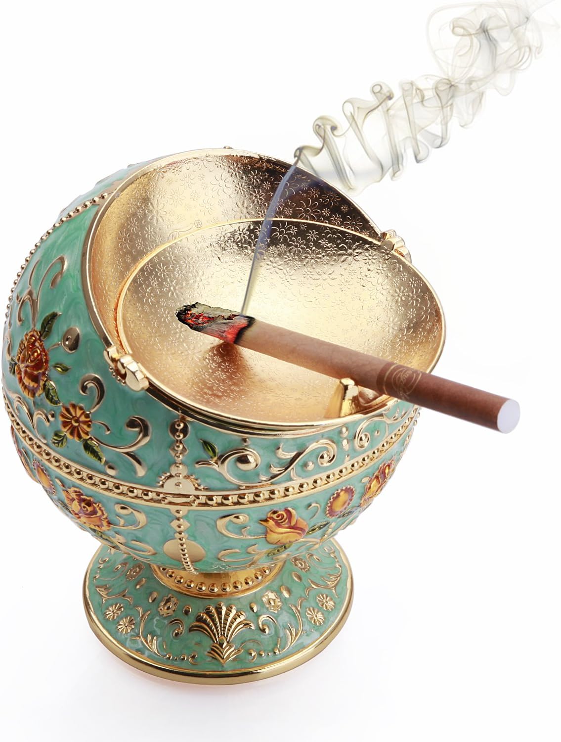 K COOL Windproof Ashtray with Lid Metal Portable