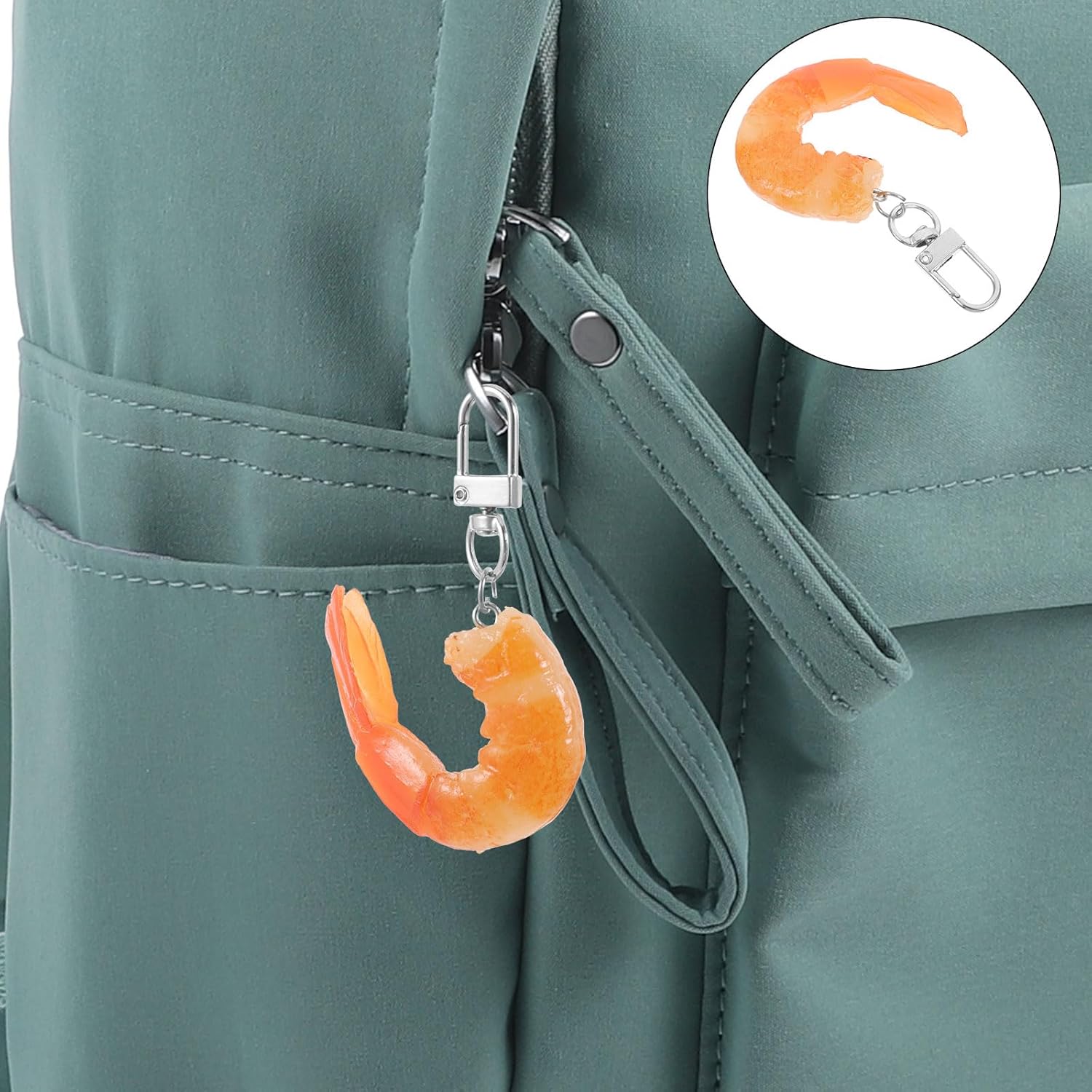 LUOZZY 12 Pcs Realistic Shrimp Keychain Pack