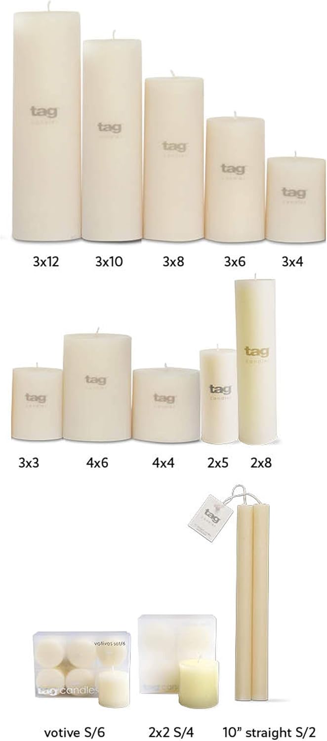 TAG Chapel 3X10 Ivory Pillar Candle