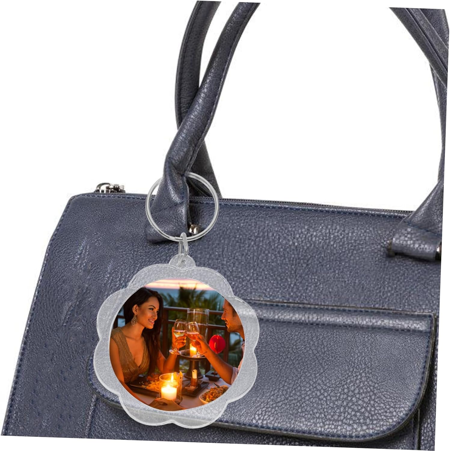 100pcs Flower Keychains Photo Frame Keyrings for Events