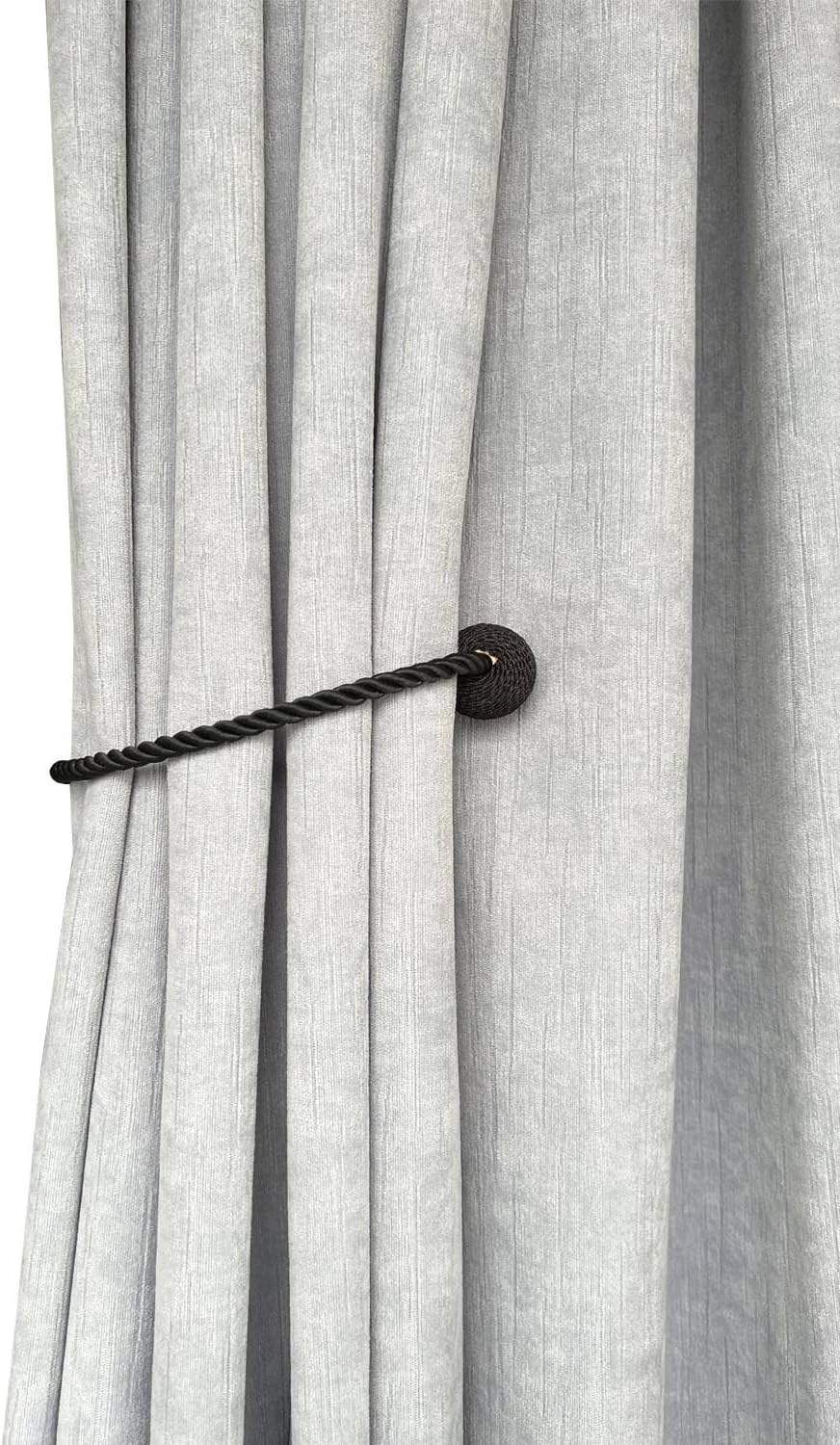 Melaluxe 2 Pack Magnetic Curtain Holdbacks Black