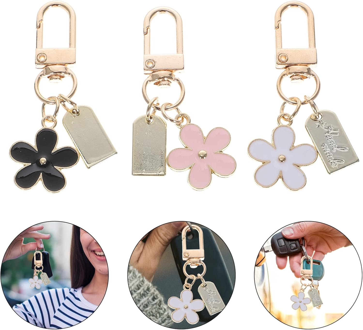 15 Pcs Flower Keychain Decorations for Women