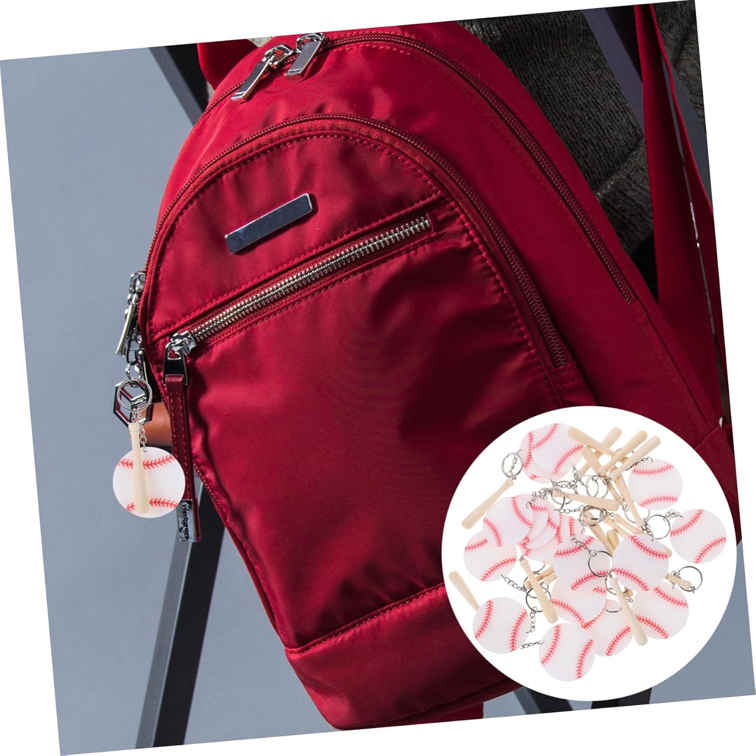 18Pcs Baseball Keychains for Boys and Sports Enthusiasts
