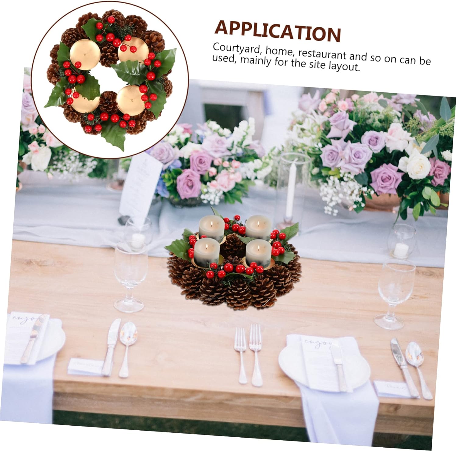 Zerodeko Christmas Wreath Candle Holder