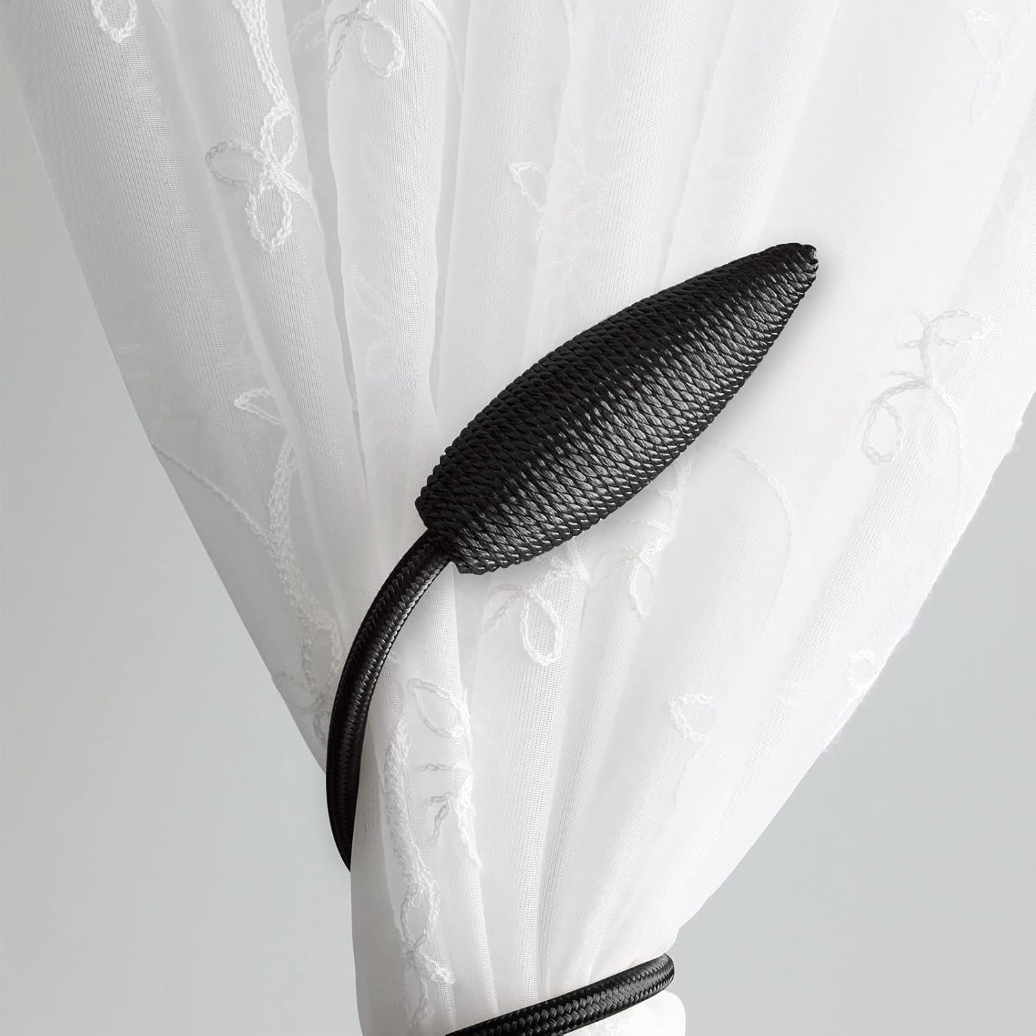 Valea Home 4 Pack Black Curtain Holdbacks