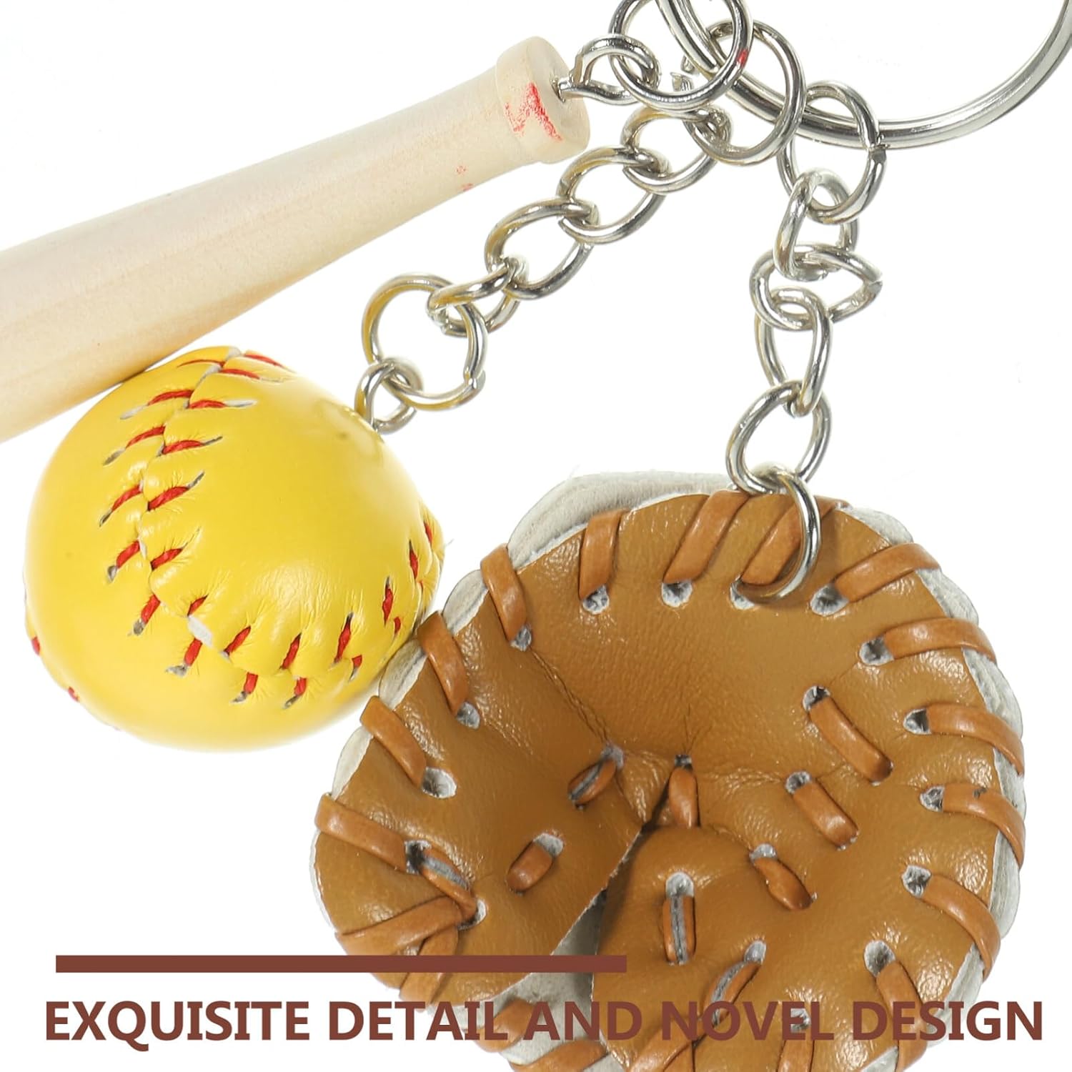 6pcs Softball Keychains for Sports Fans