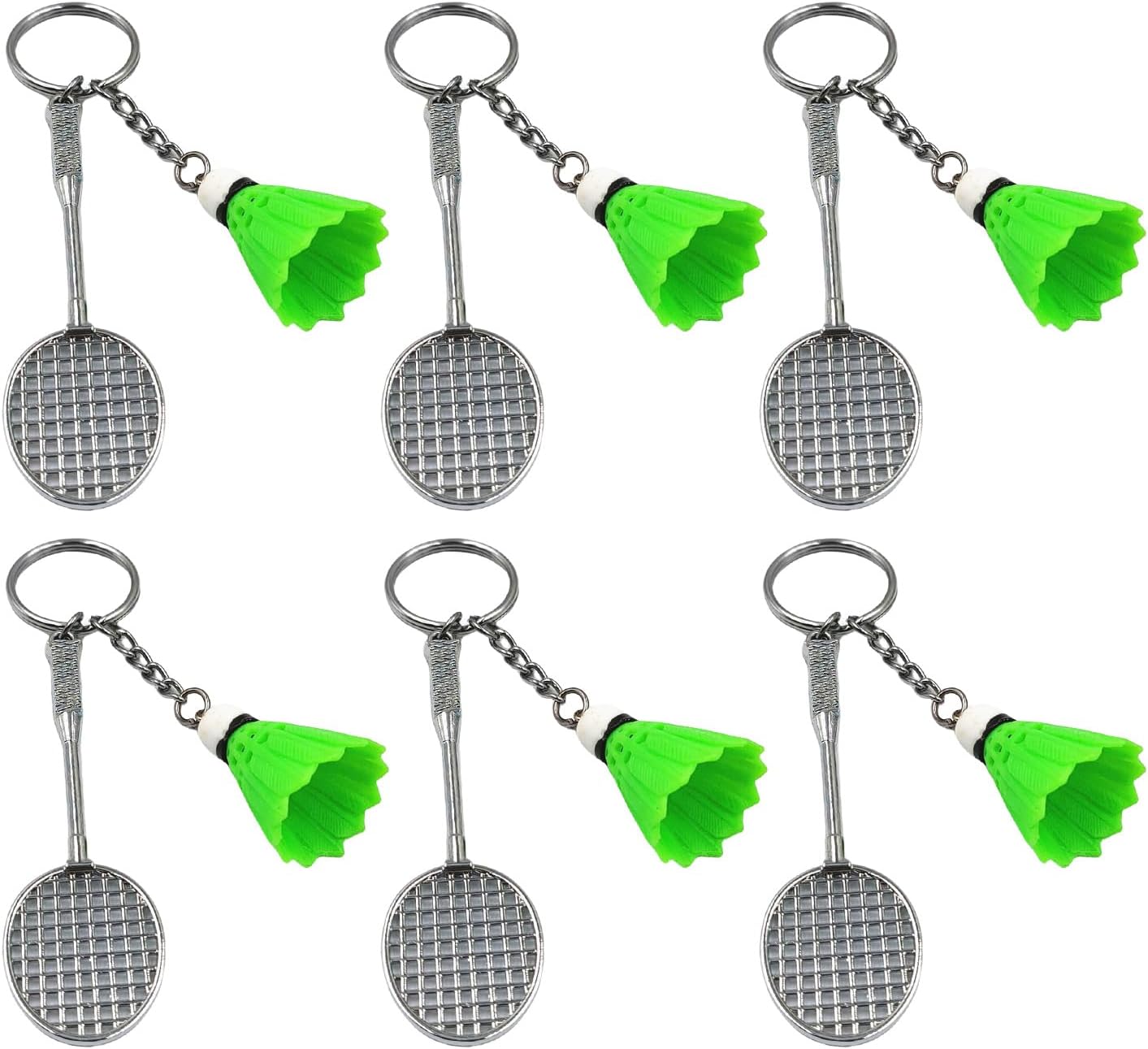 6Pcs Badminton Keyring Badminton Key Holder Backpack Purse Charm Pendant