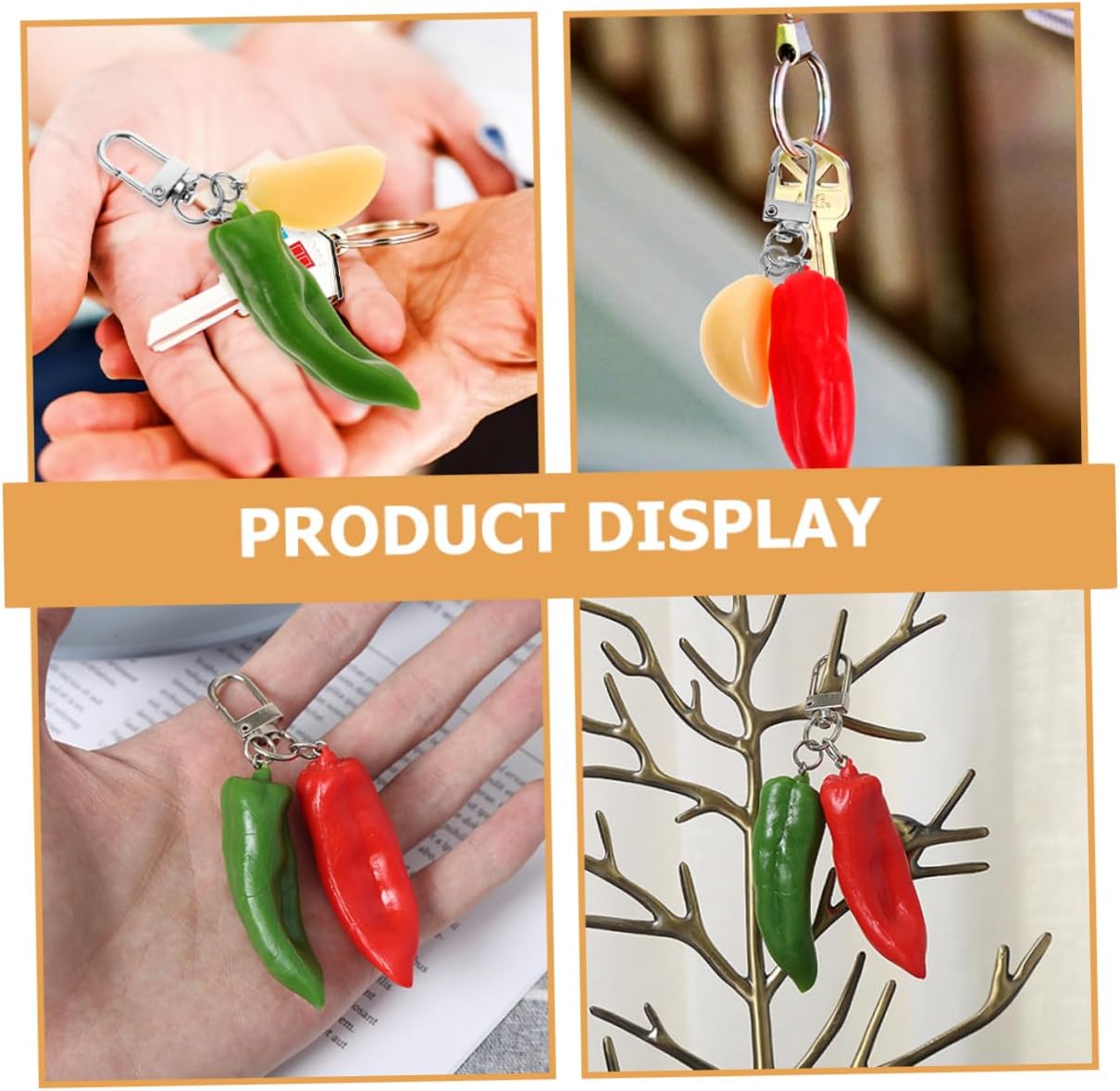 Chili Keychain Key Ring for Car Keys Fashion Decor