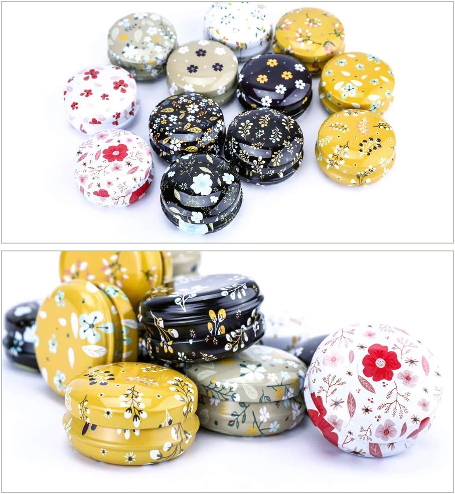 Rolin Roly 12Pcs Mini Aluminum Candle Travel Tins with Lids