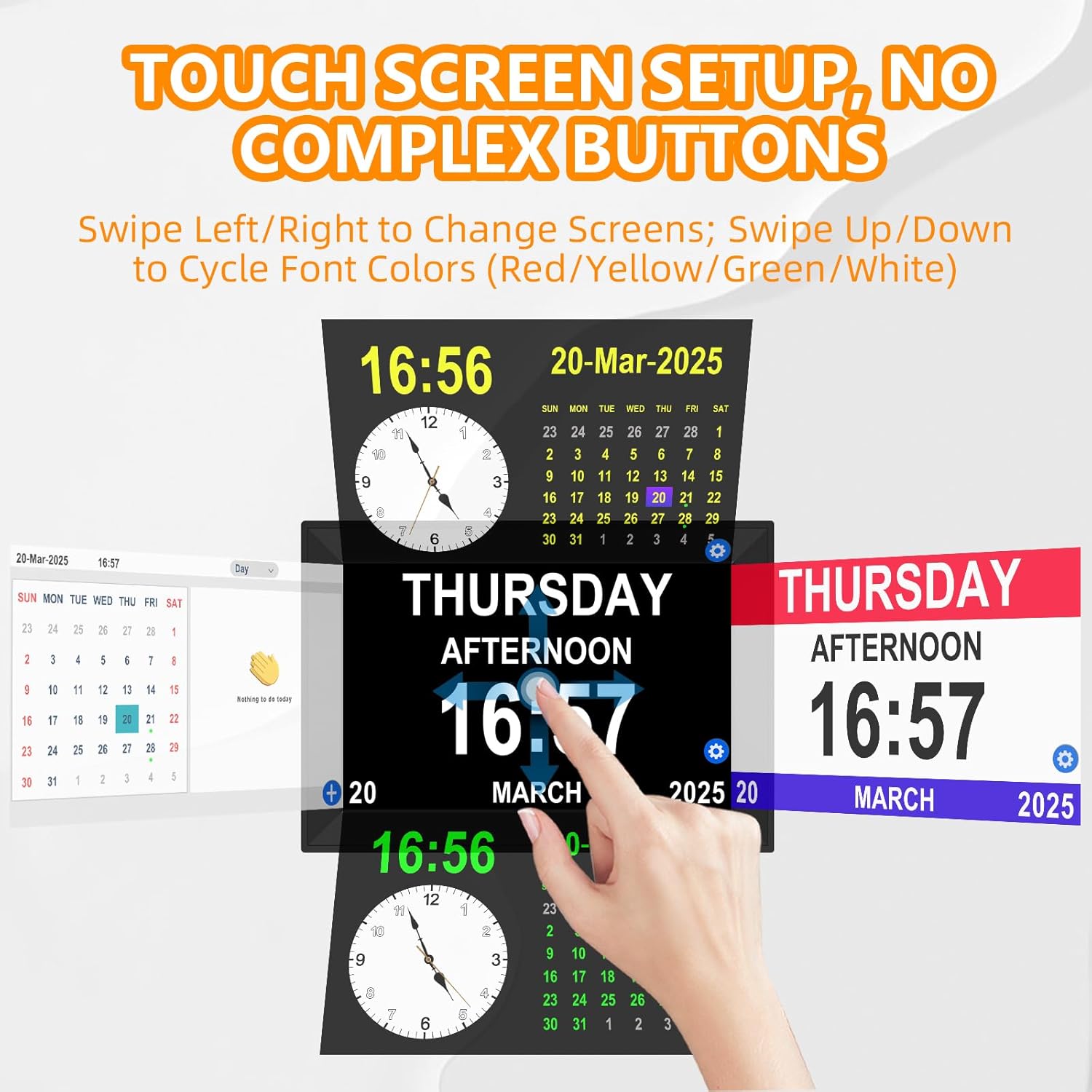 Bgift 10 Inch Touchscreen Alarm Clock for Seniors
