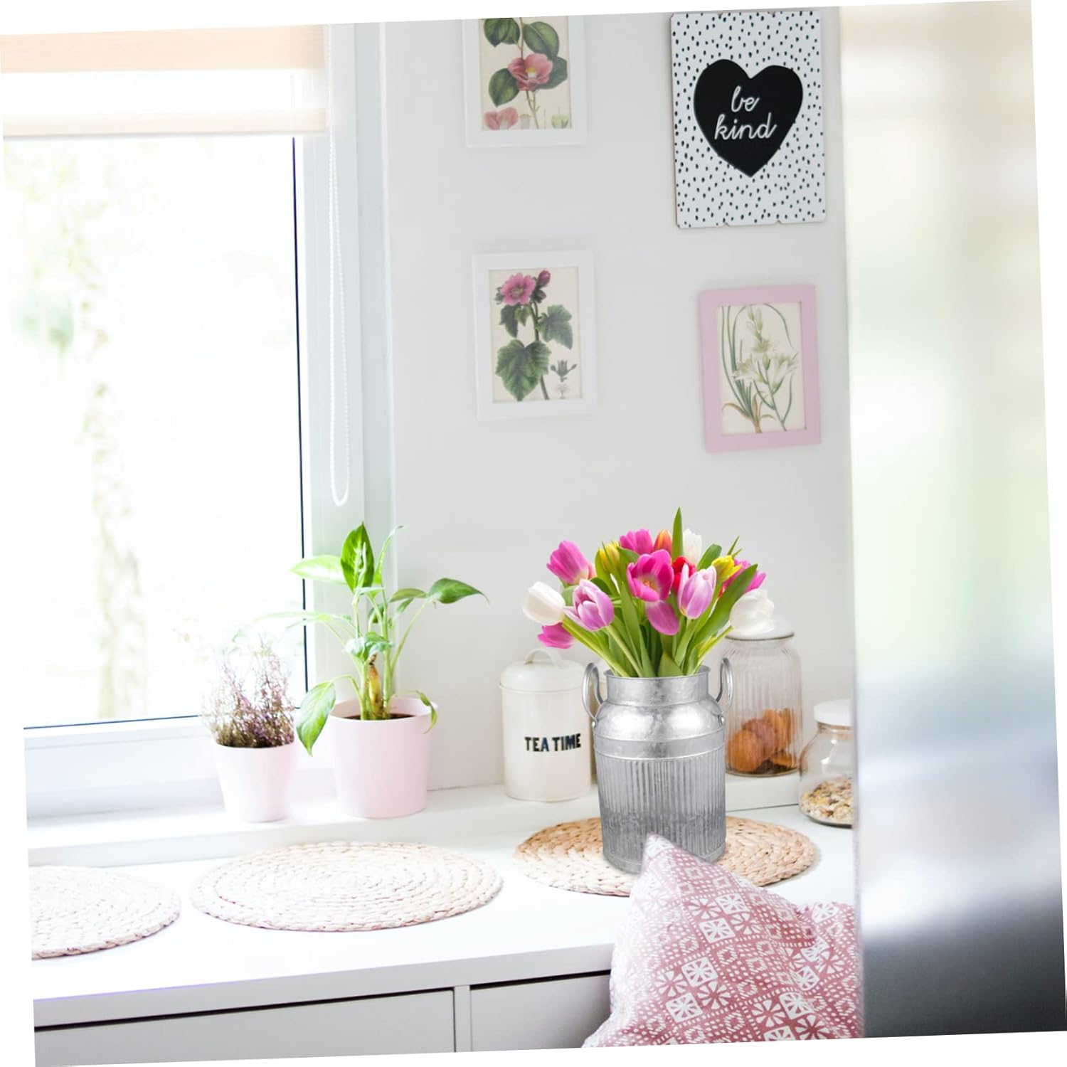 Retro Flower Bucket Dried Flower Vase for Home Decor