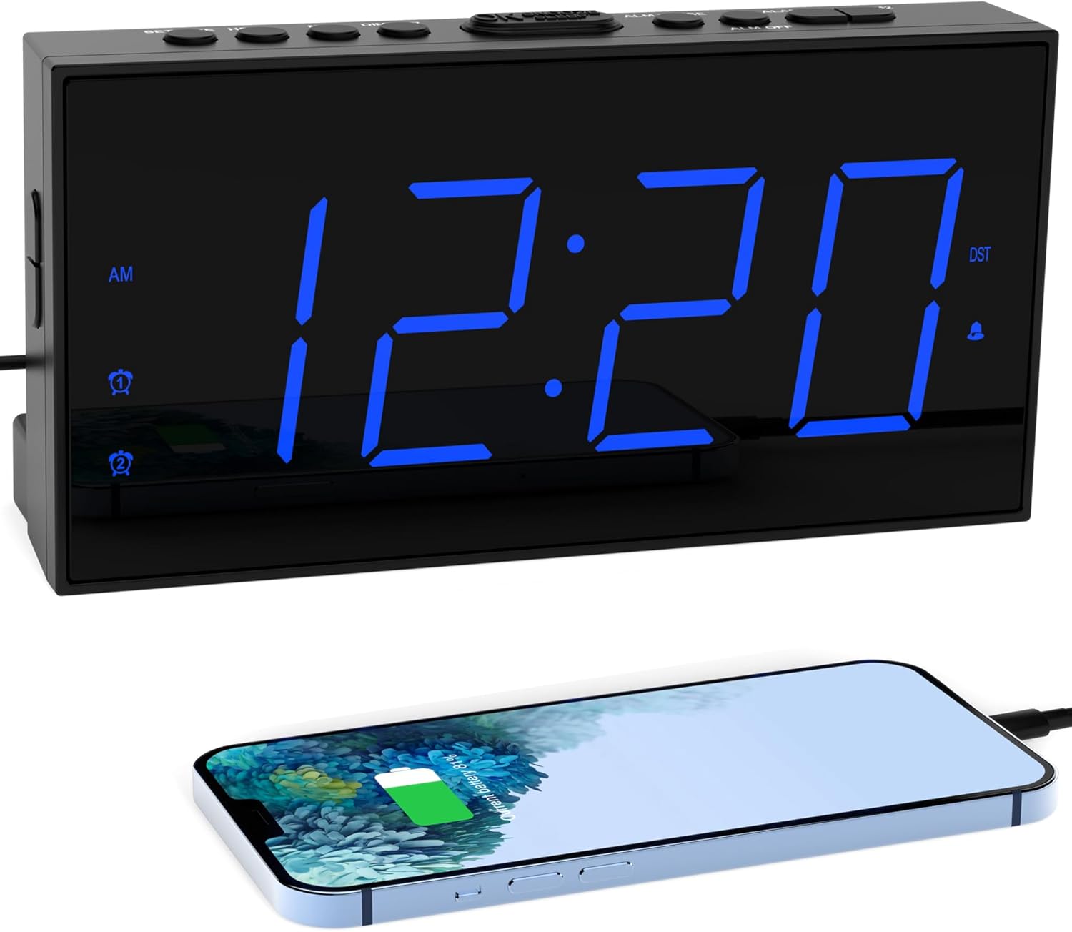 Simple Digital Alarm Clock with 75 Display and Dual Alarms