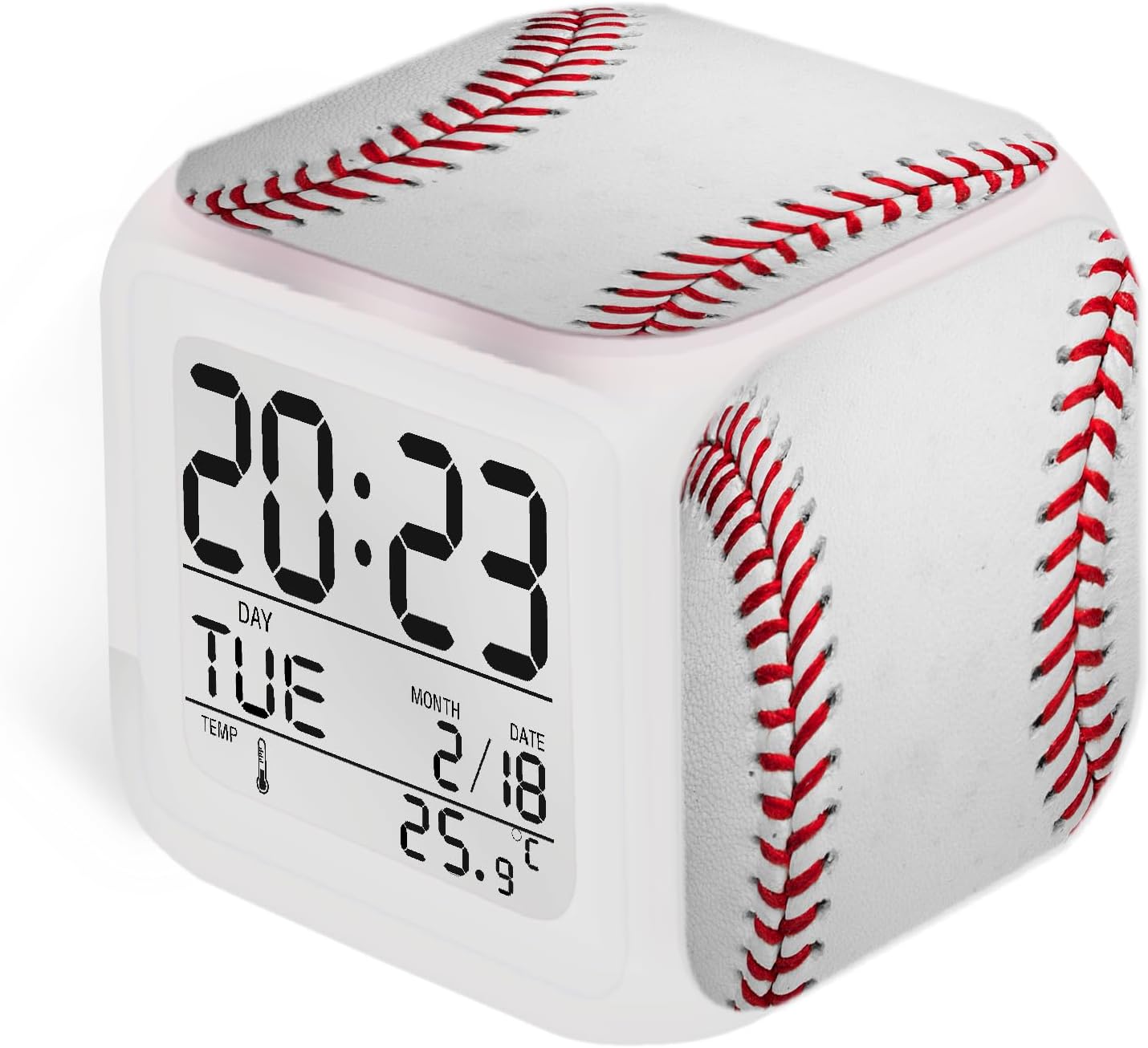 Baseball Alarm Clock with Color Changing Nightlight