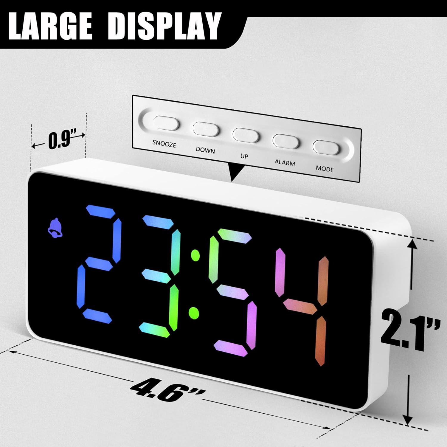 Betus Digital Alarm Clock with RGB Display