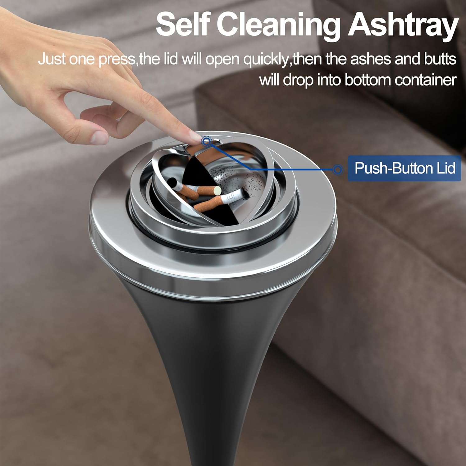Reliancer Floor Standing Ashtray with Detachable Cigar Container
