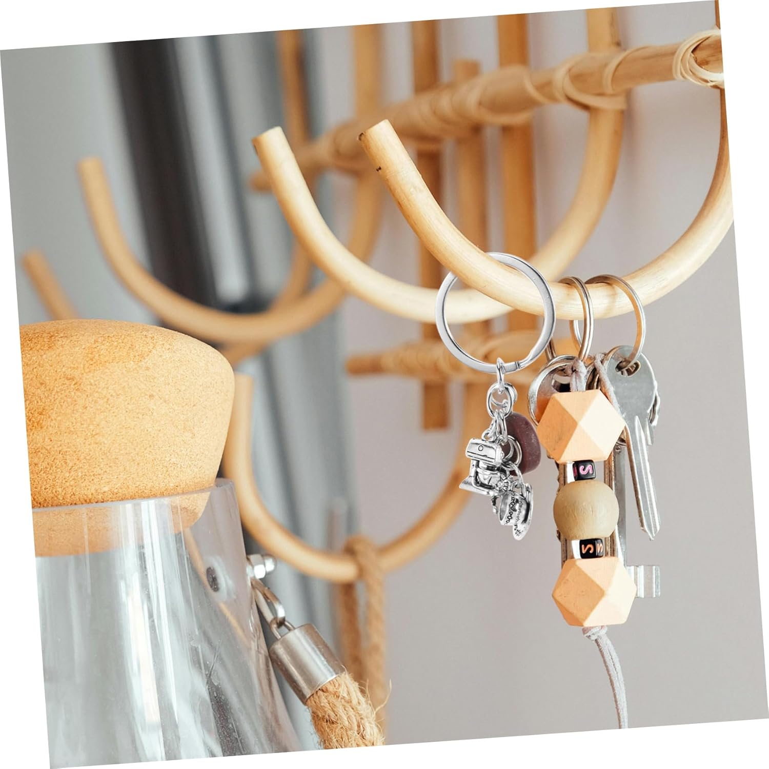 VICASKY 2pcs Coffee Bean Keychain Set for Bags and Parties