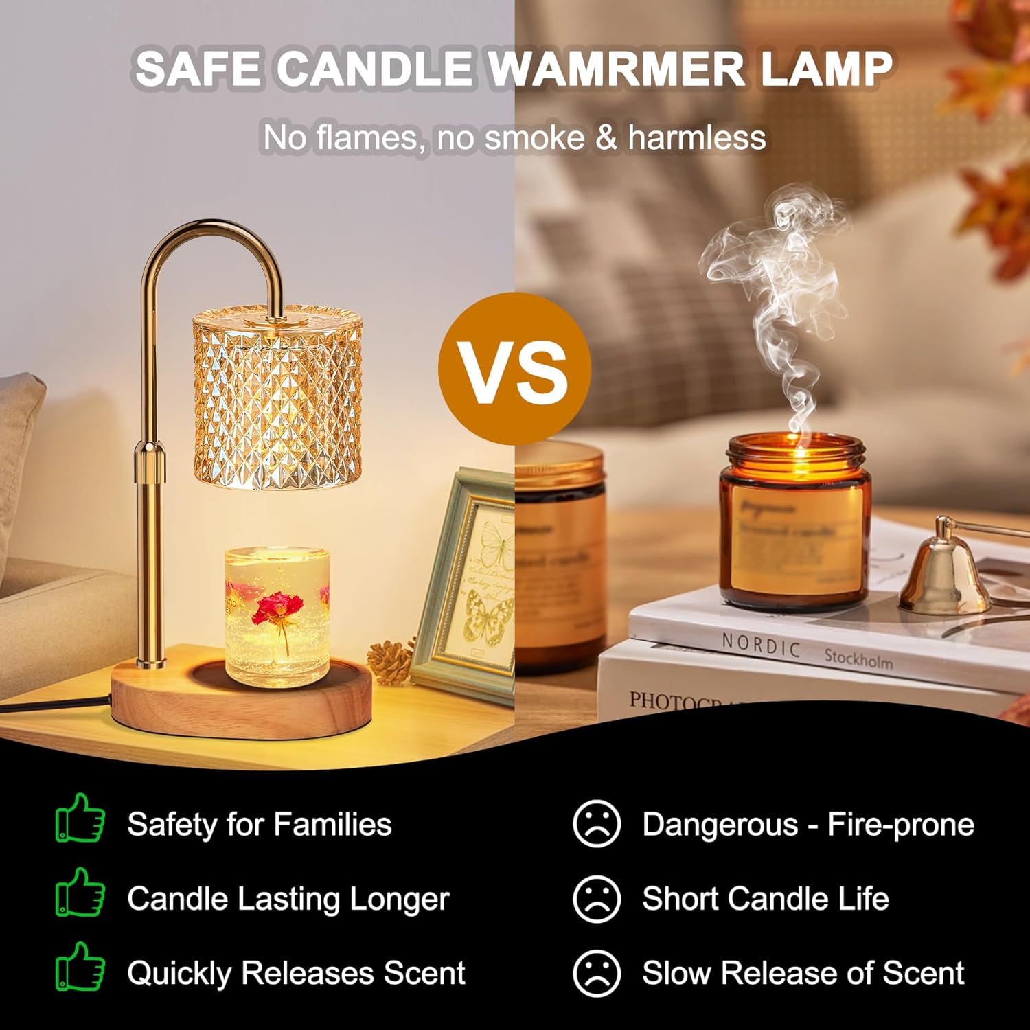 ZENLEA Candle Warmer Lamp with Timer and Dimmer