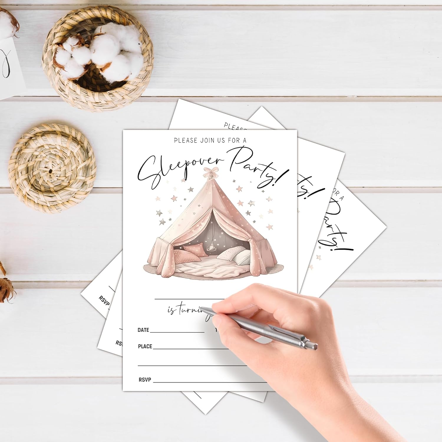 Sleepover Party Invitations with Envelopes