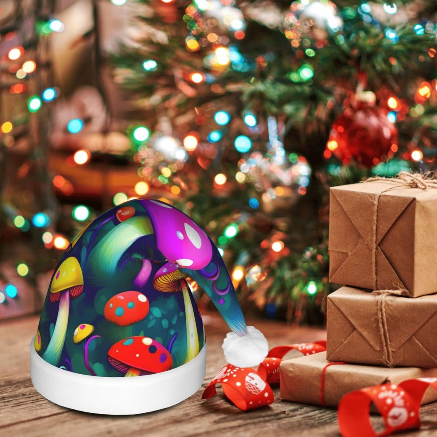 Bright Mushrooms Christmas Hat with LED Lights