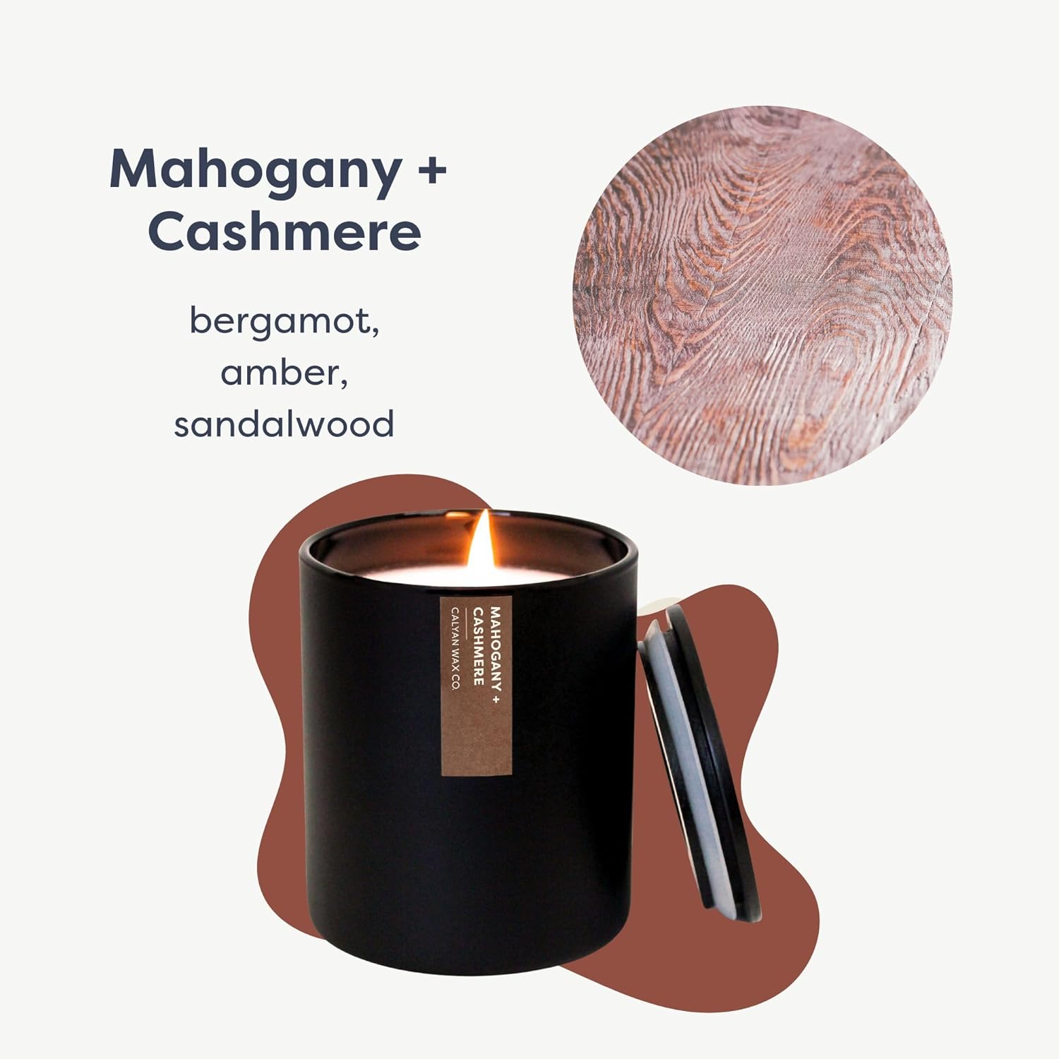 Calyan Wax Candle Mahogany Cashmere 75 Hour Burn