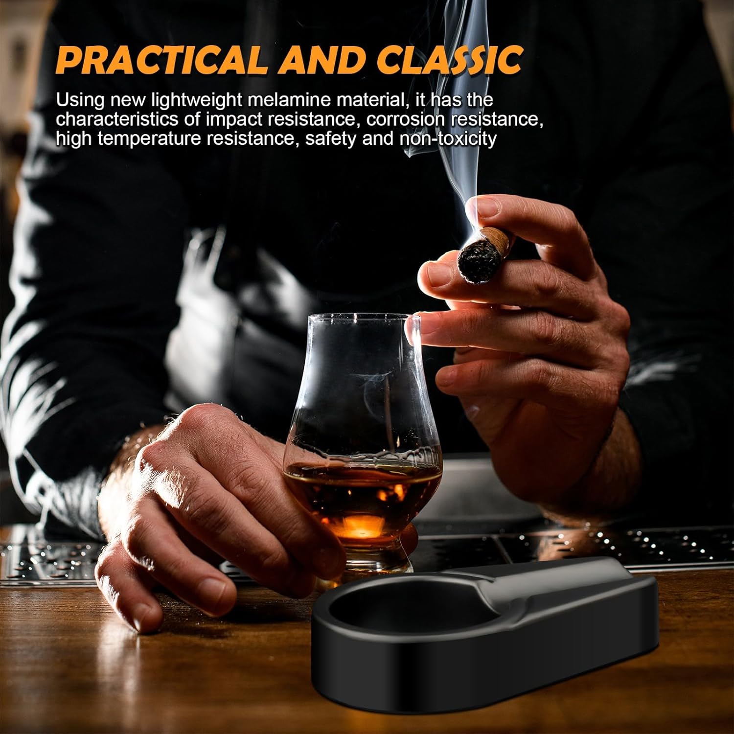 TISFA Cigar Ashtray Lightweight Portable Indoor Outdoor