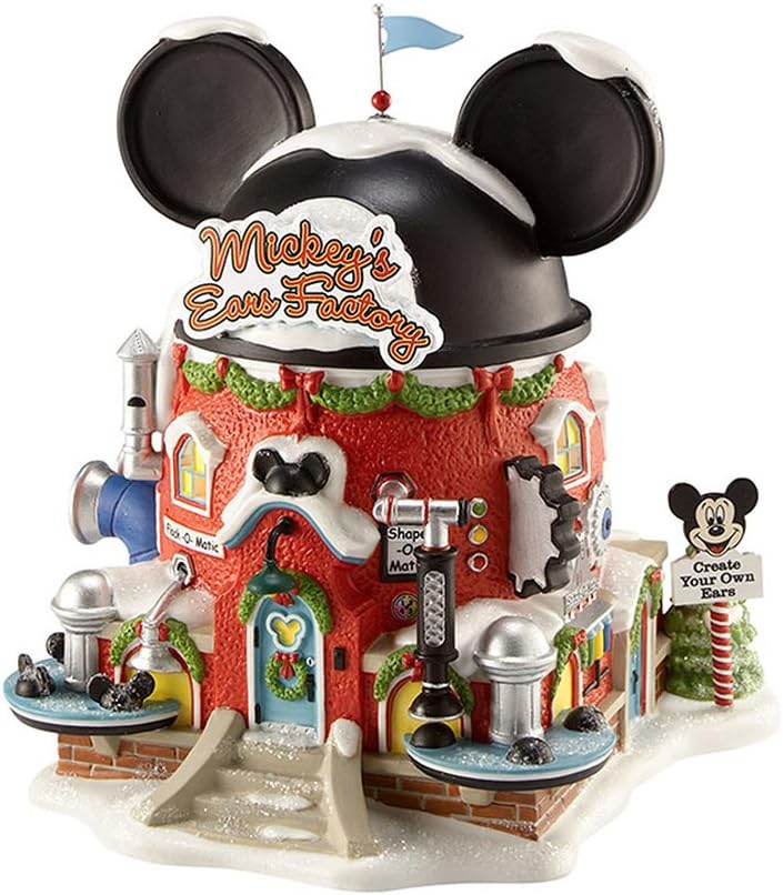 Department 56 North Pole Village Mickey Ear Factory Miniature Lighted Building