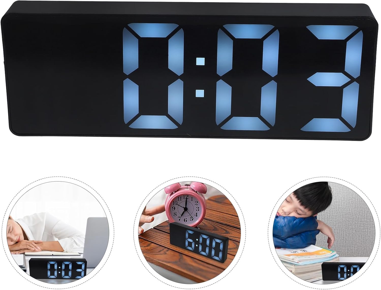 Luxshiny Digital Alarm Clock with Mirror Display