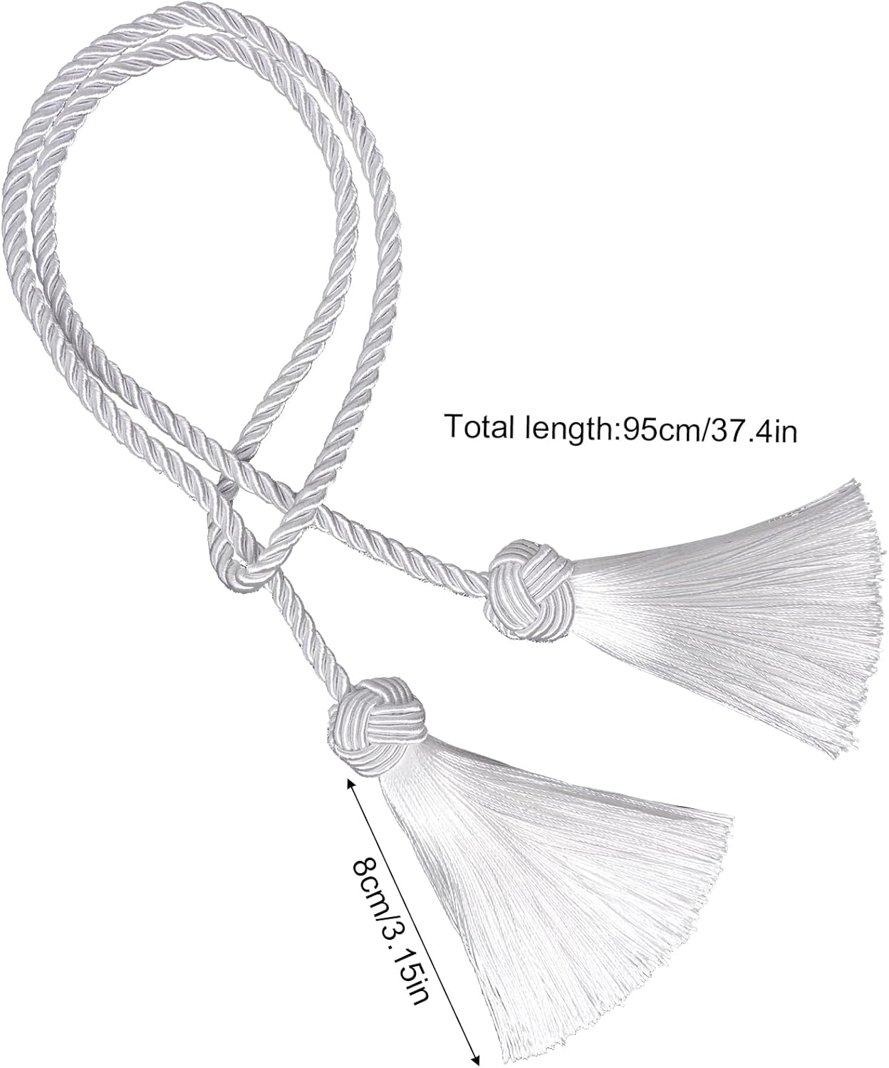 4 Pack White Curtain Tiebacks with Tassels