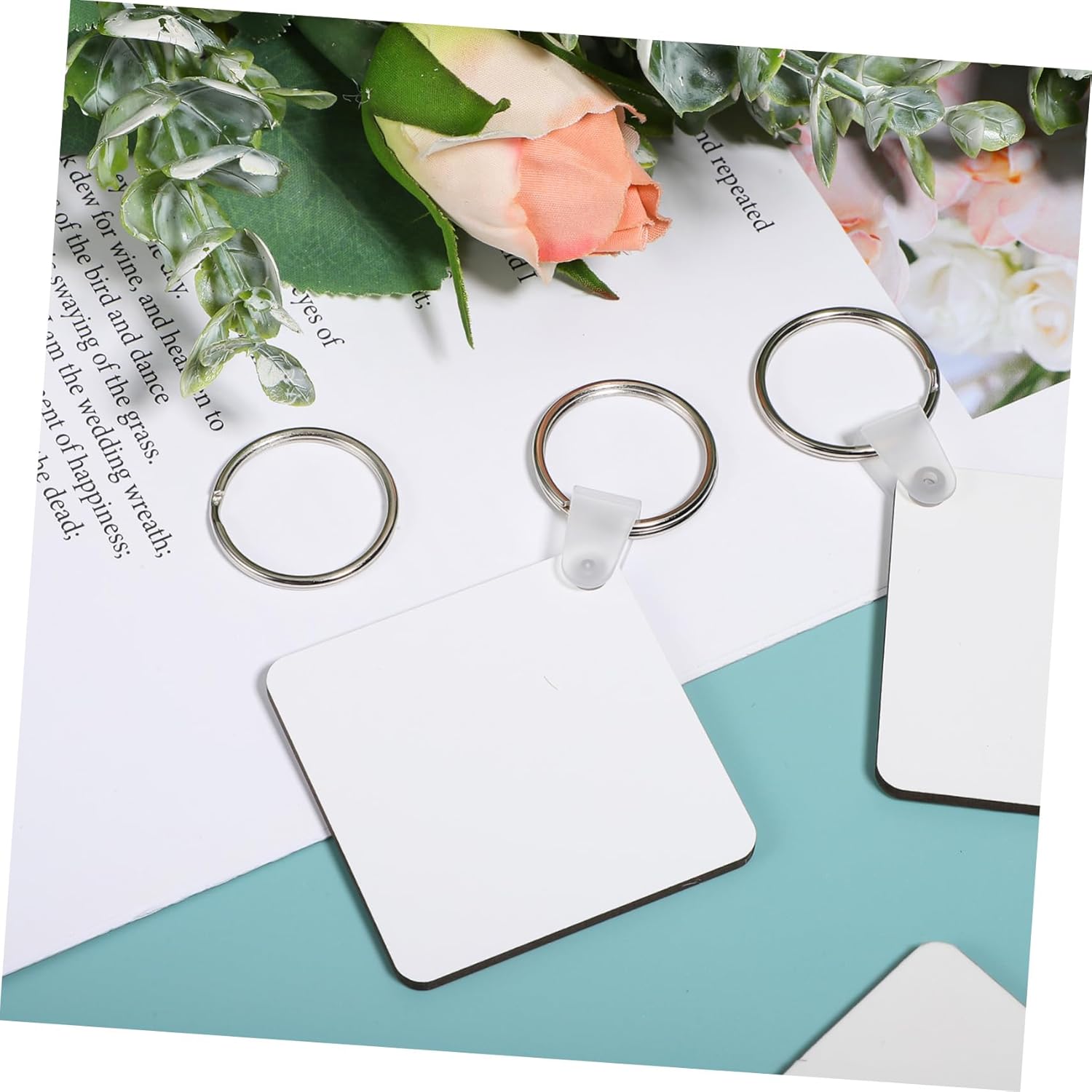 DOITOOL 40pc Keyring Blanks for Sublimation Keychains DIY