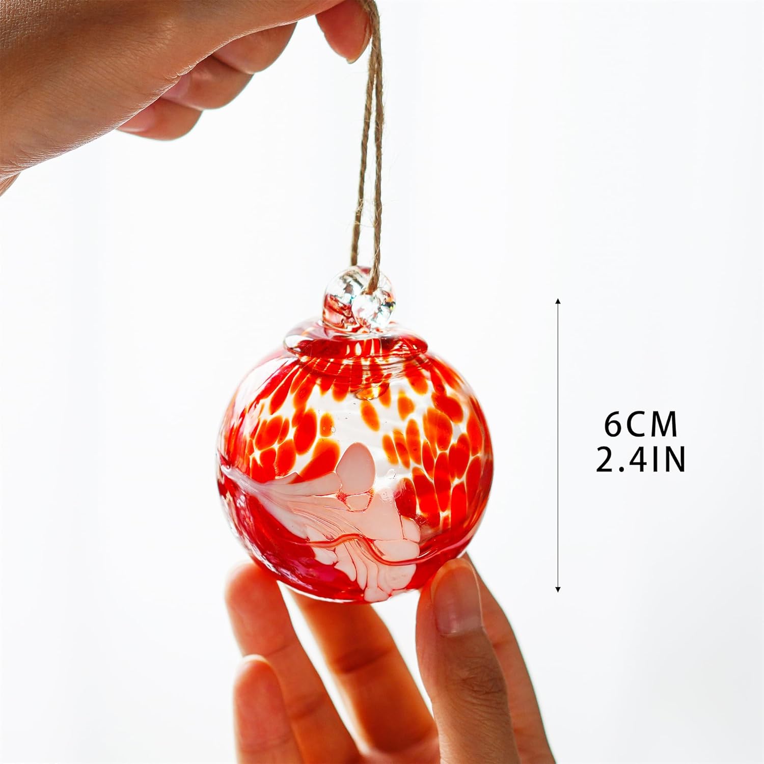 6pcs Hand Blown Glass Friendship Hanging Ornaments