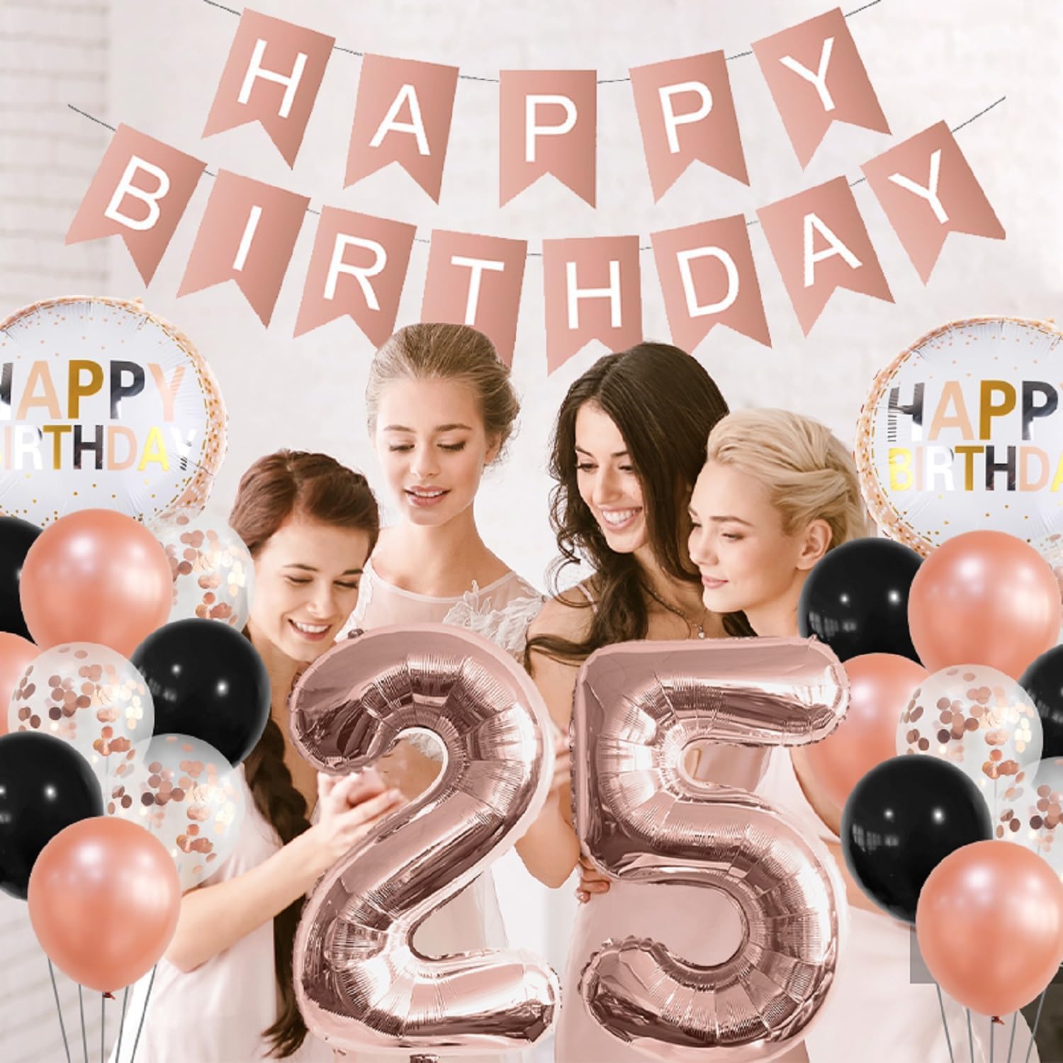 Rose Gold 52 Birthday Foil Balloons Decorations