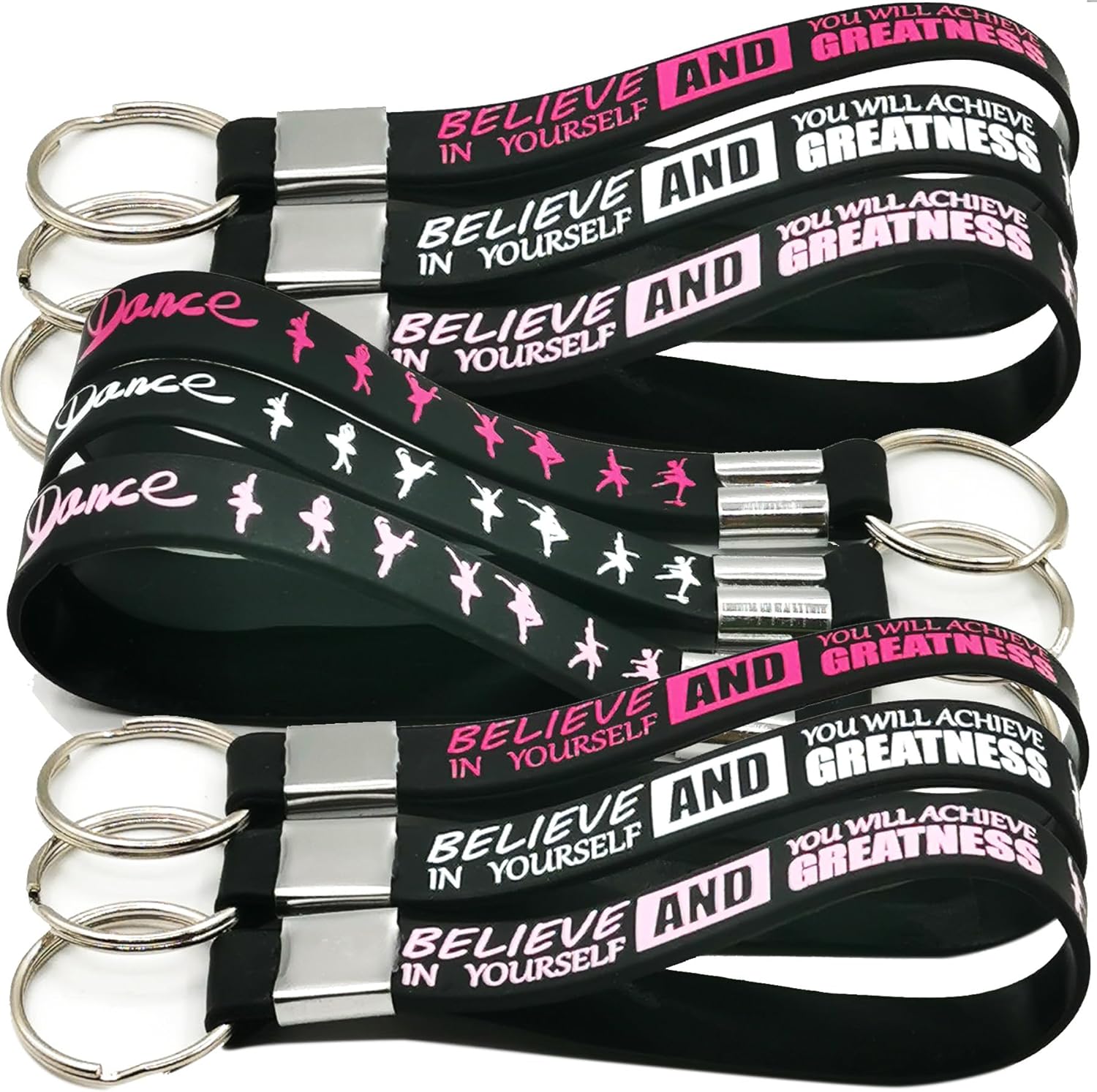 24 Pieces Ballet Party Silicone Keychains for Dance Lovers