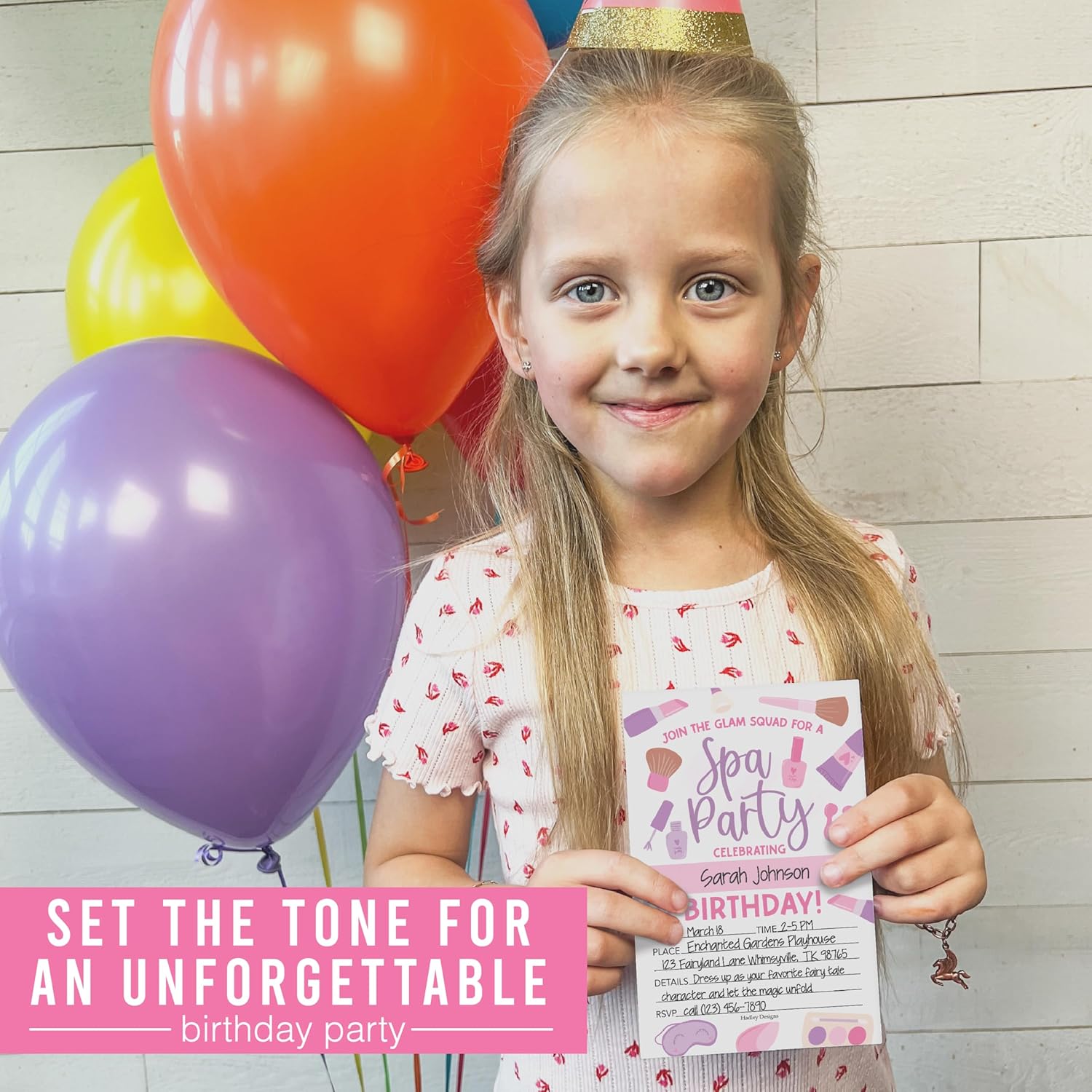 Hadley Designs 15 Glam Kids Spa Birthday Party Invitations for Girls 1