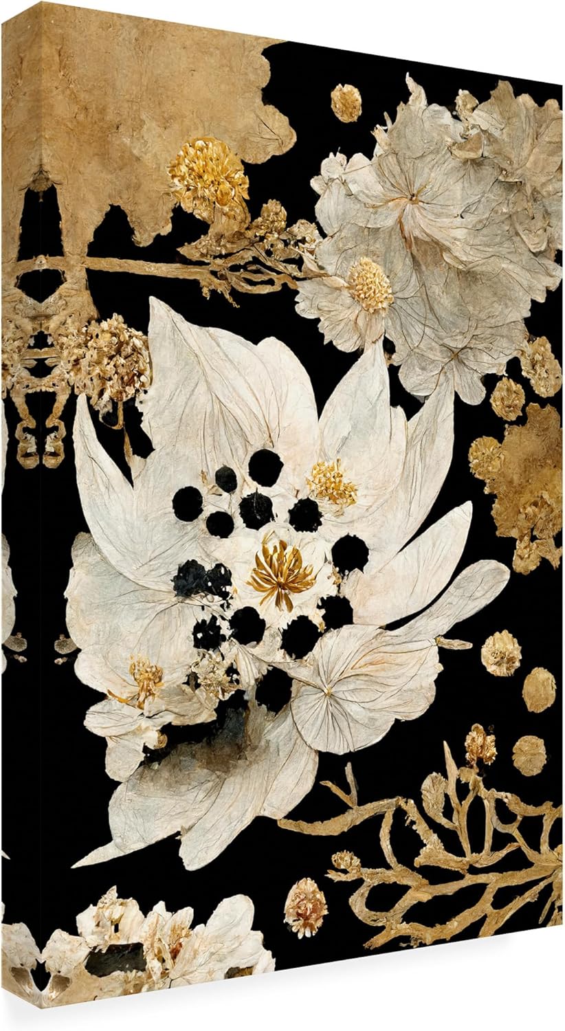 Trademark Fine Art Canvas Wall Art - Treechild Beige Dry Flowers 22x32 Inches