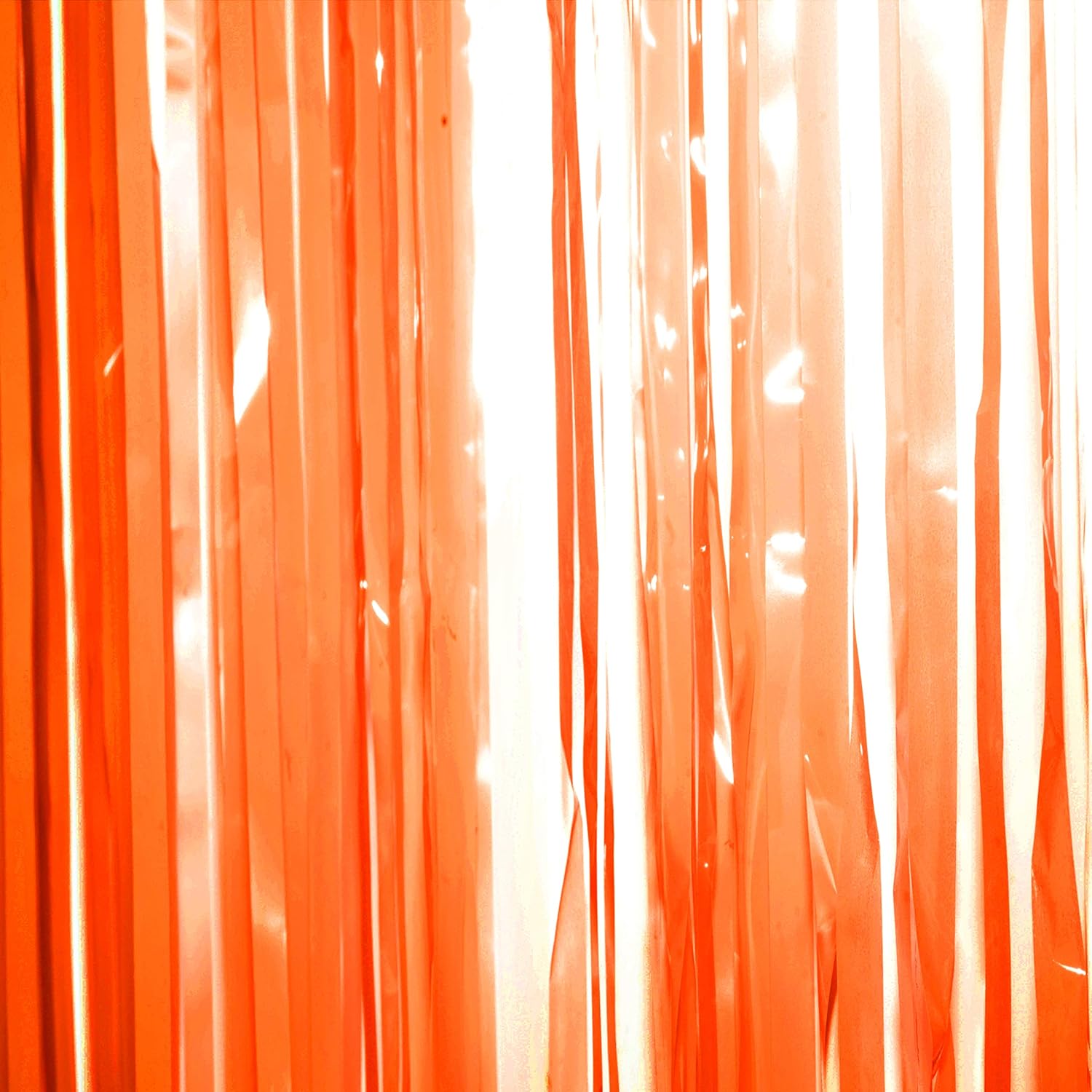 Black Orange Foil Fringe Curtains for Parties