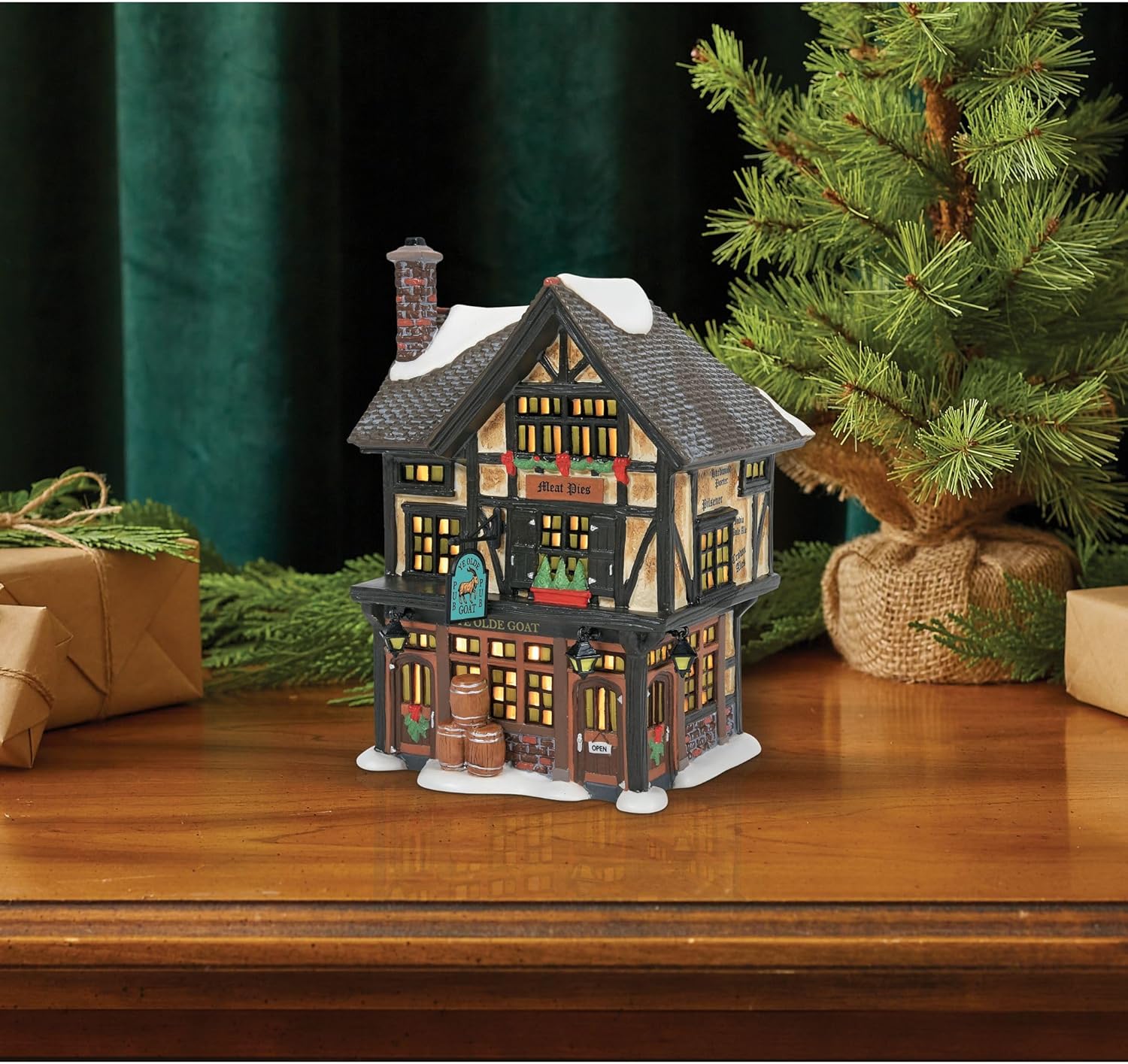 Department 56 Dickens Village Ye Olde Goat Pub Lit Building