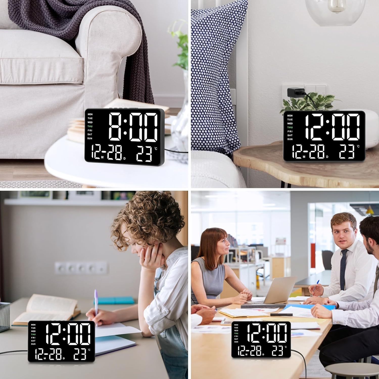 Amgico Digital Clock with Dual Alarms and Snooze