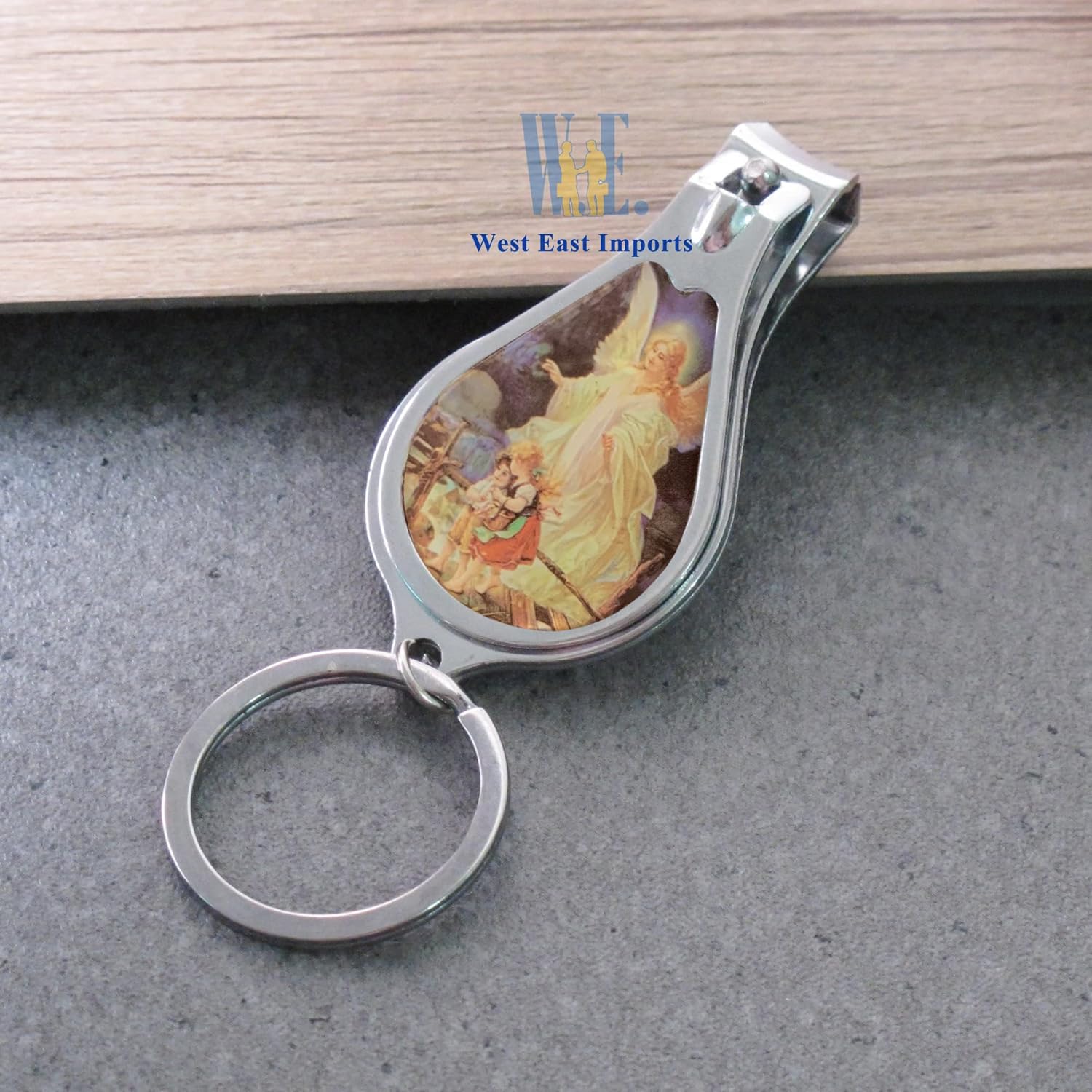 12 Pcs Guardian Angel Keychain with Nail Clipper and Bottle Opener