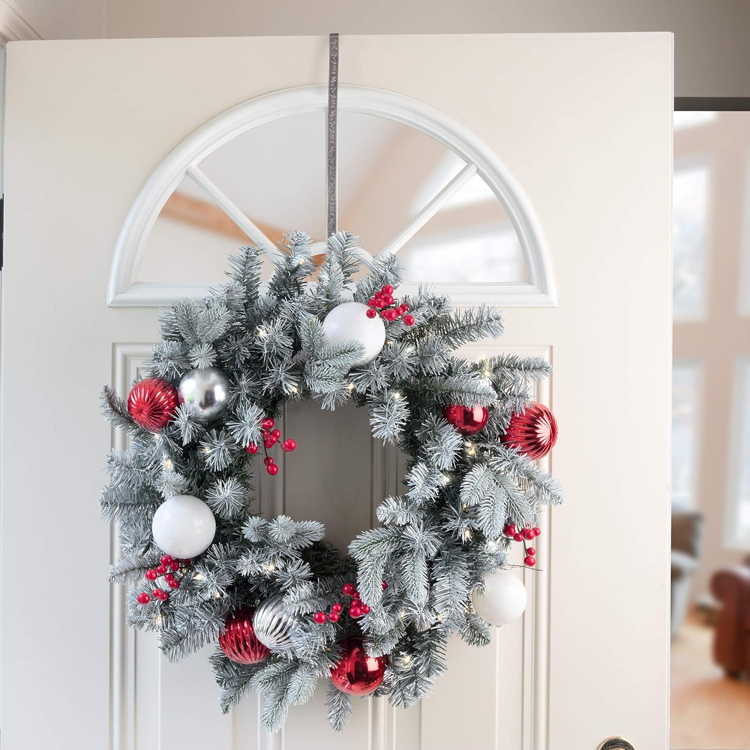 Haute Decor Pewter Holly Wreath Hanger