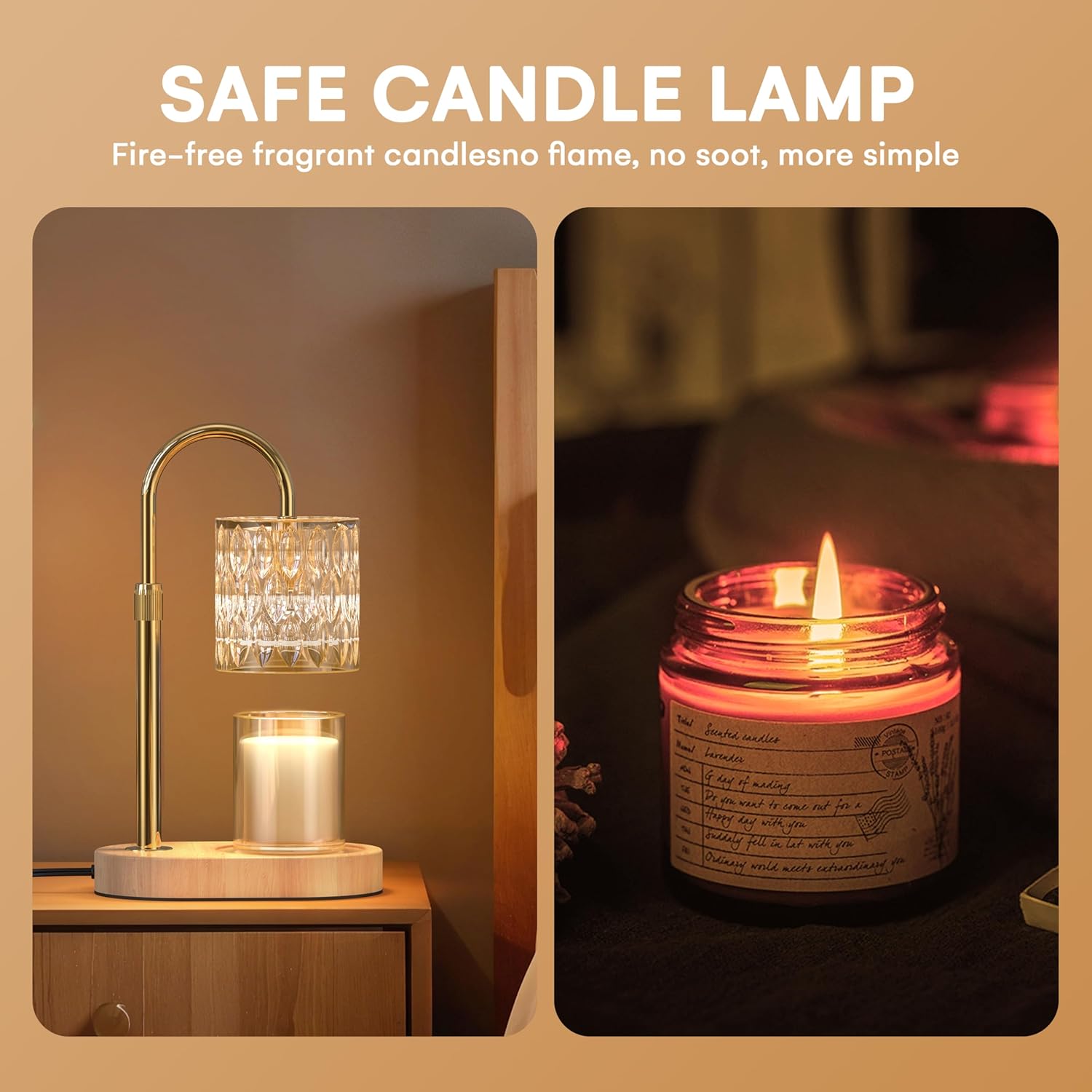 Candle Warmer Lamp with Adjustable Height and Timer