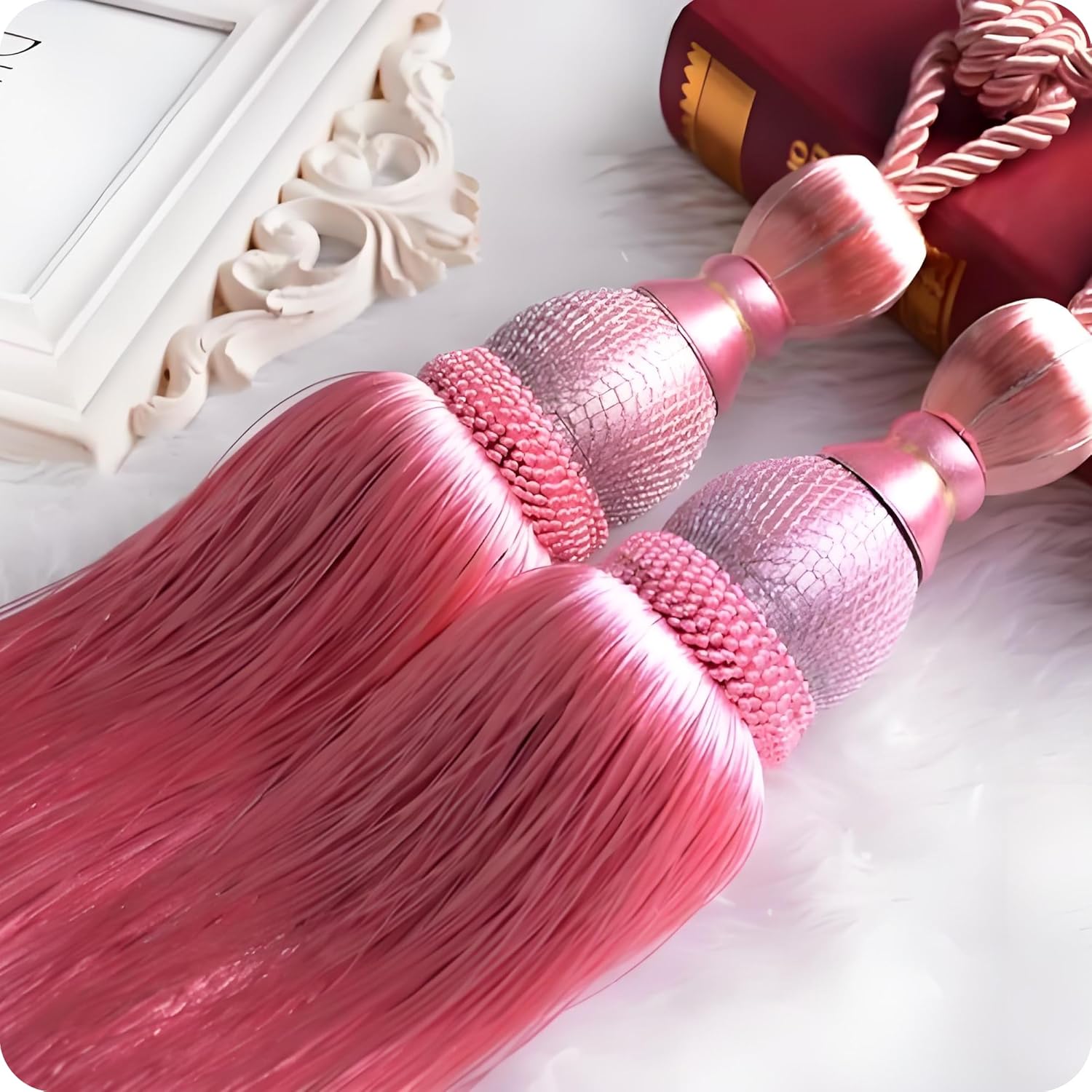 SWTOOL Pink Curtain Holdbacks Tiebacks Set of 2