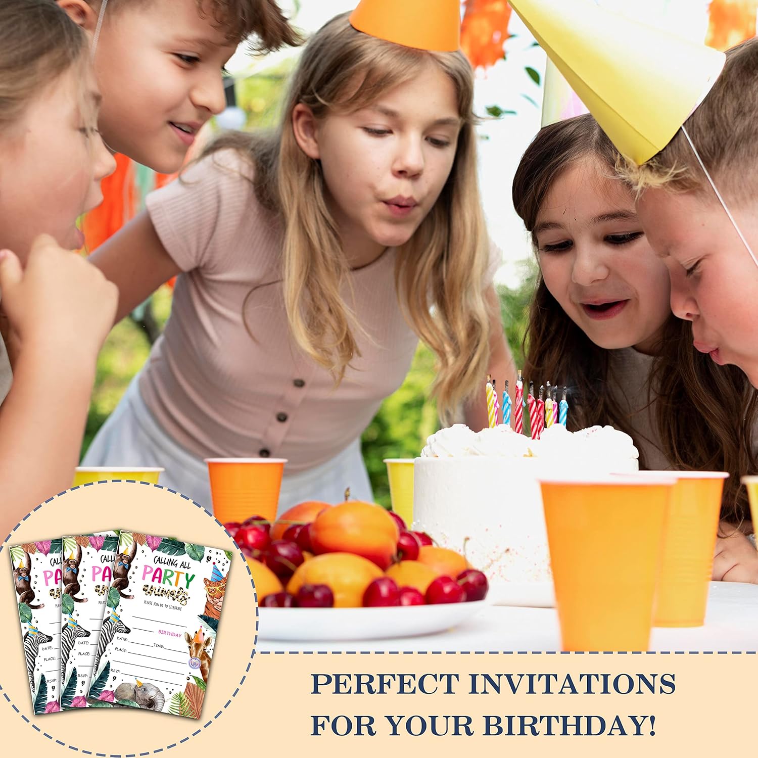 Safari Jungle Animals Birthday Invitations Set of 20