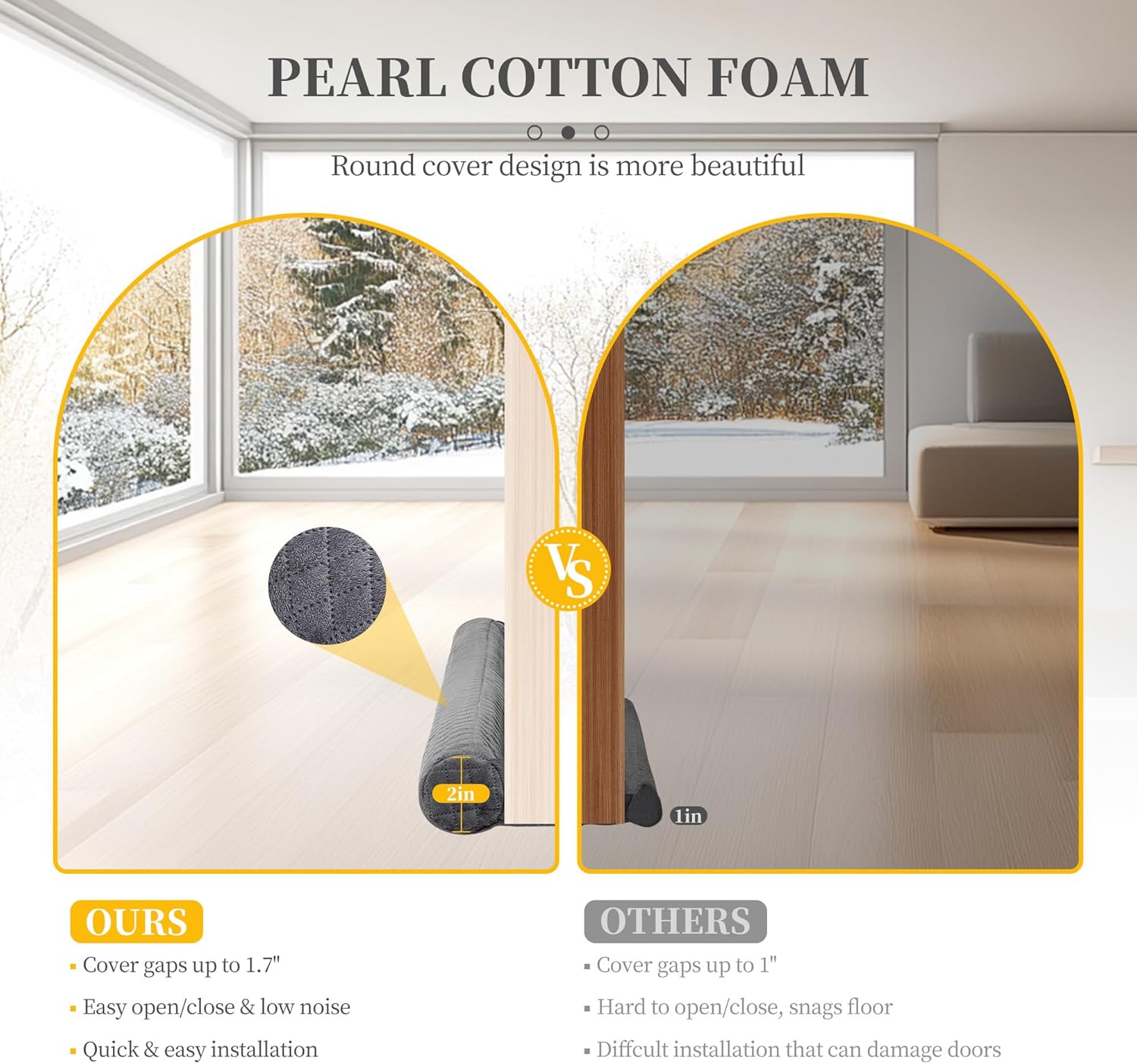 Premium Velvet Door Draft Stopper for Home Comfort