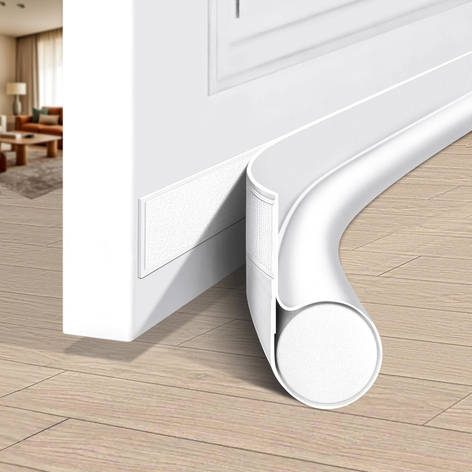HomeProtect Door Draft Stopper for Bottom of Door White