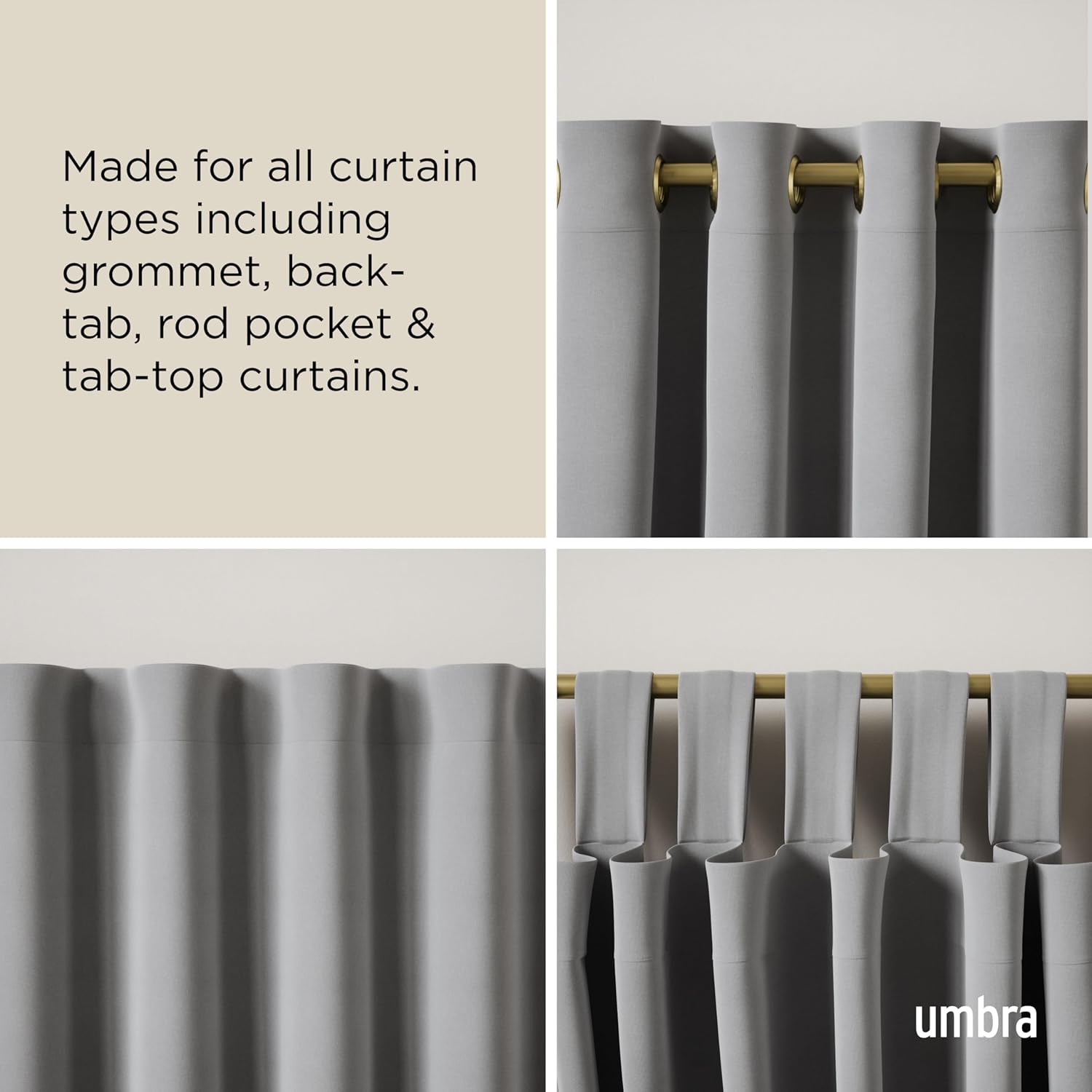 Umbra Cappa Curtain Rod - 1-Inch Adjustable Brass