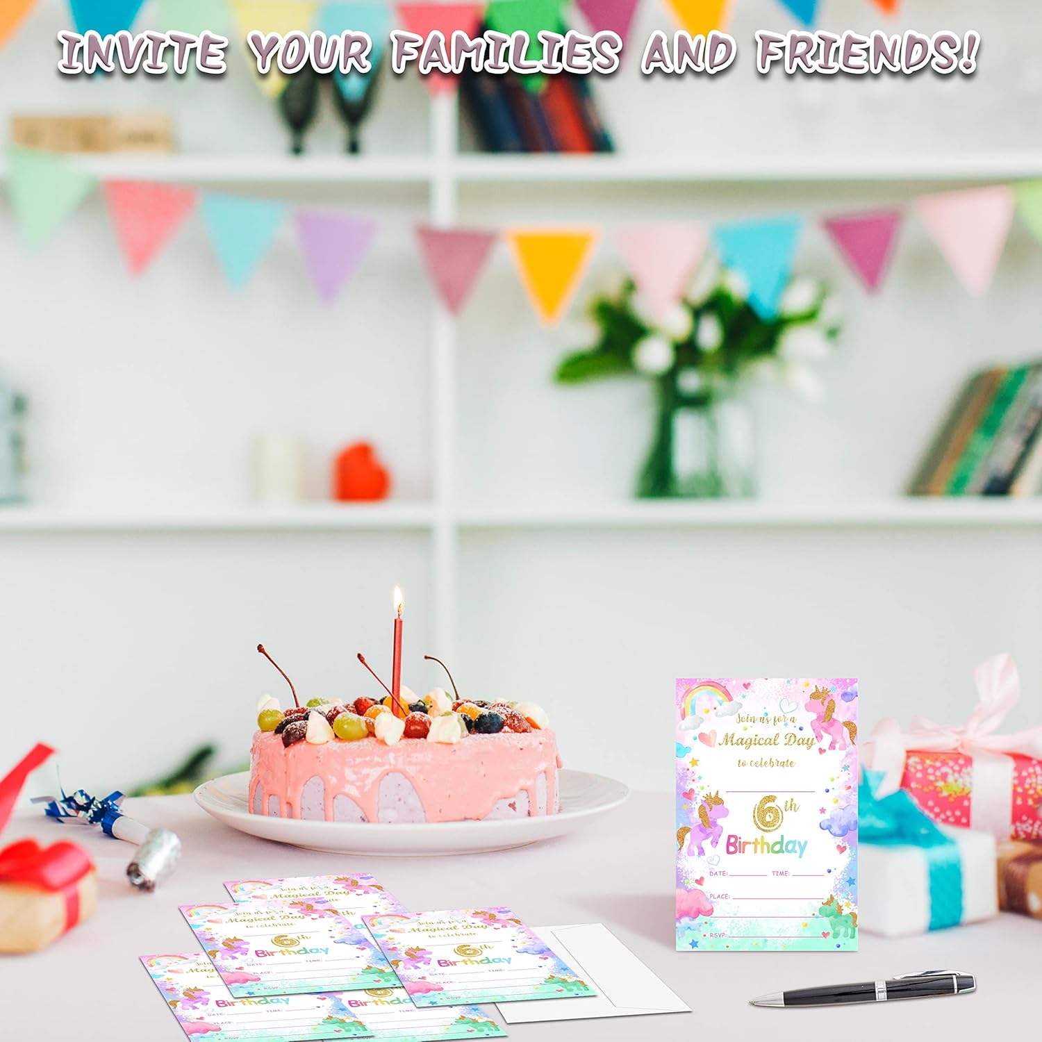 Magical Day Birthday Invites 20 Count With Envelopes
