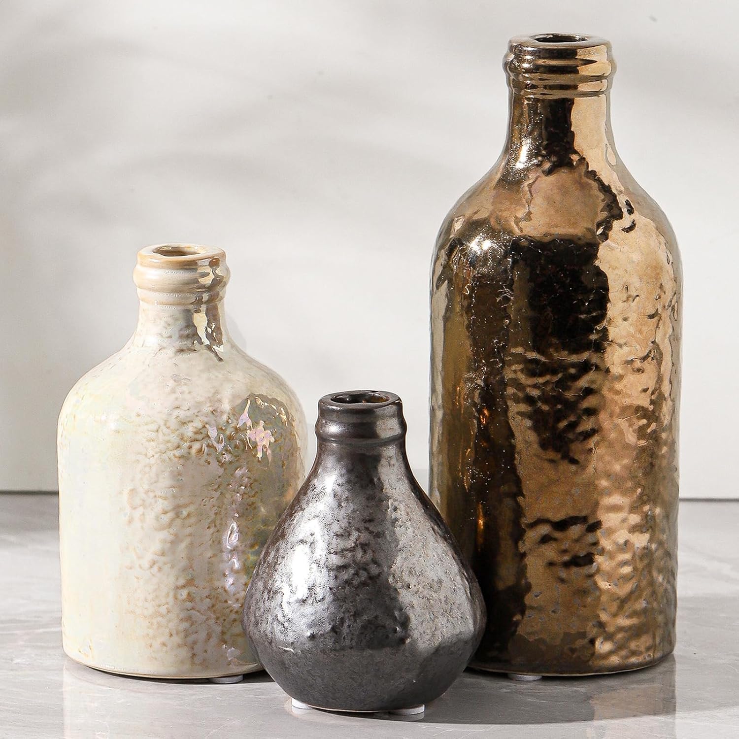 Ceramic Vase Set of 3 Boho Modern Decorative Vases