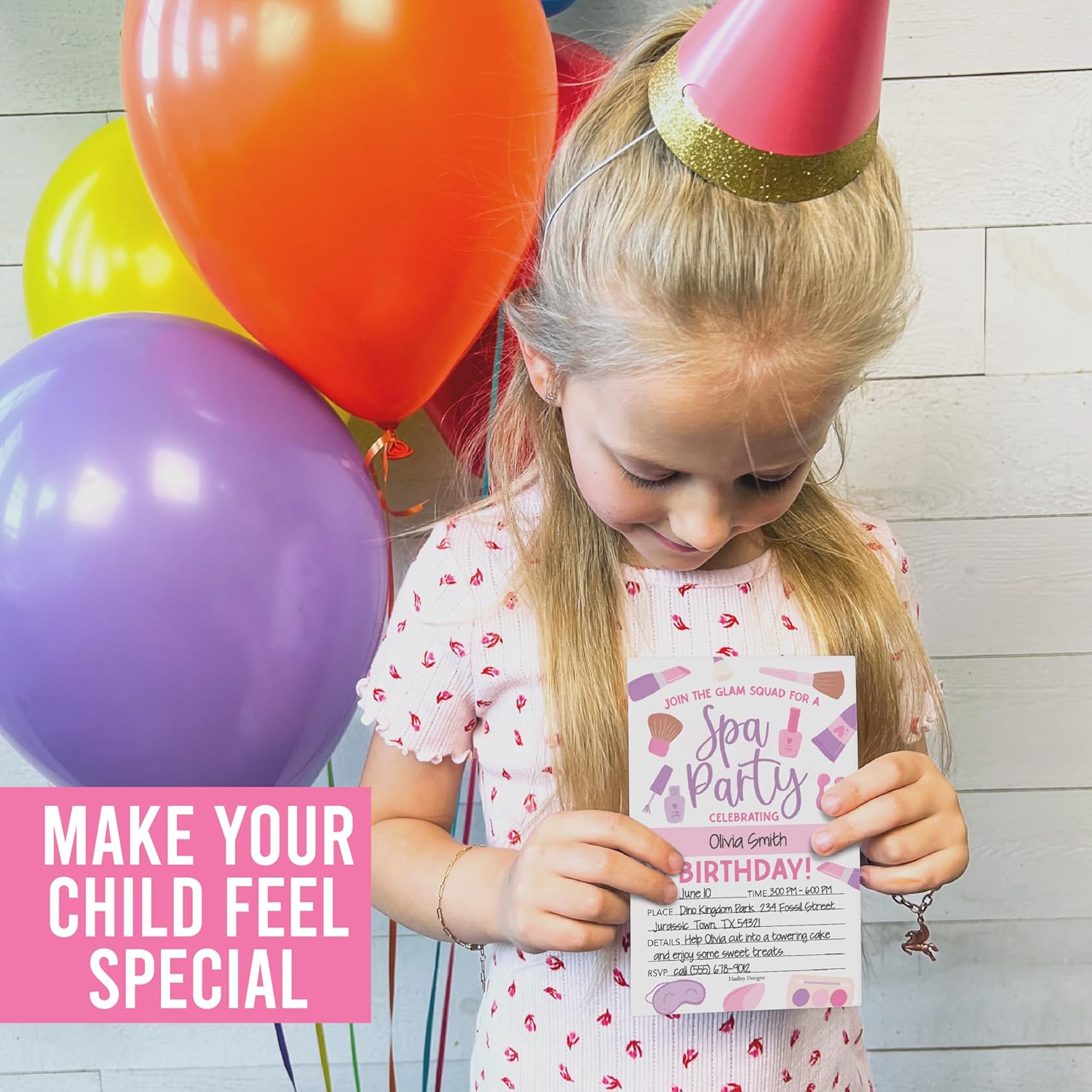 Hadley Designs 15 Glam Kids Spa Birthday Party Invitations for Girls 1